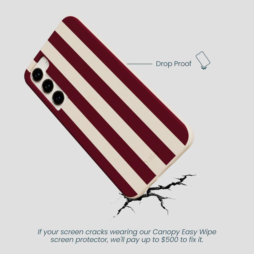 Seashell Big Burgundy Stripes Samsung Galaxy S23+(Plus) Case - Image 5