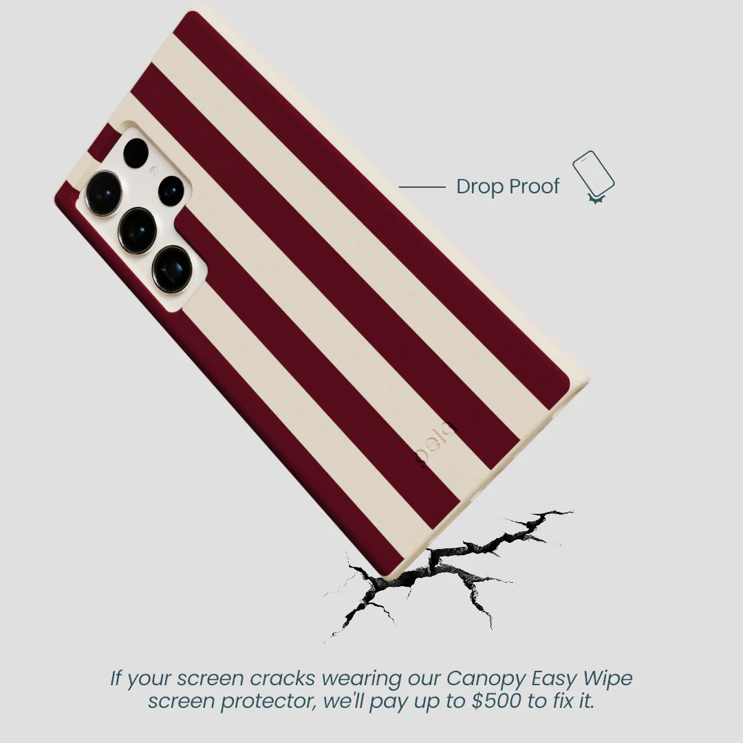 Seashell Big Burgundy Stripes Samsung Galaxy S24 Ultra Case - Image 5