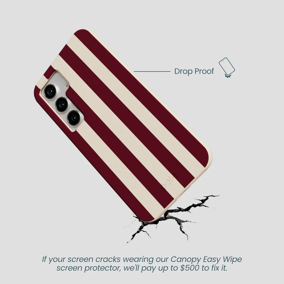 Seashell Big Burgundy Stripes Samsung Galaxy S25 Case - Image 5