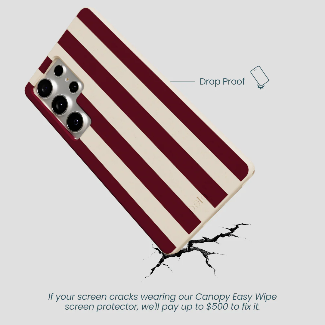 Seashell Big Burgundy Stripes Samsung Galaxy S25 Ultra Case - Image 5