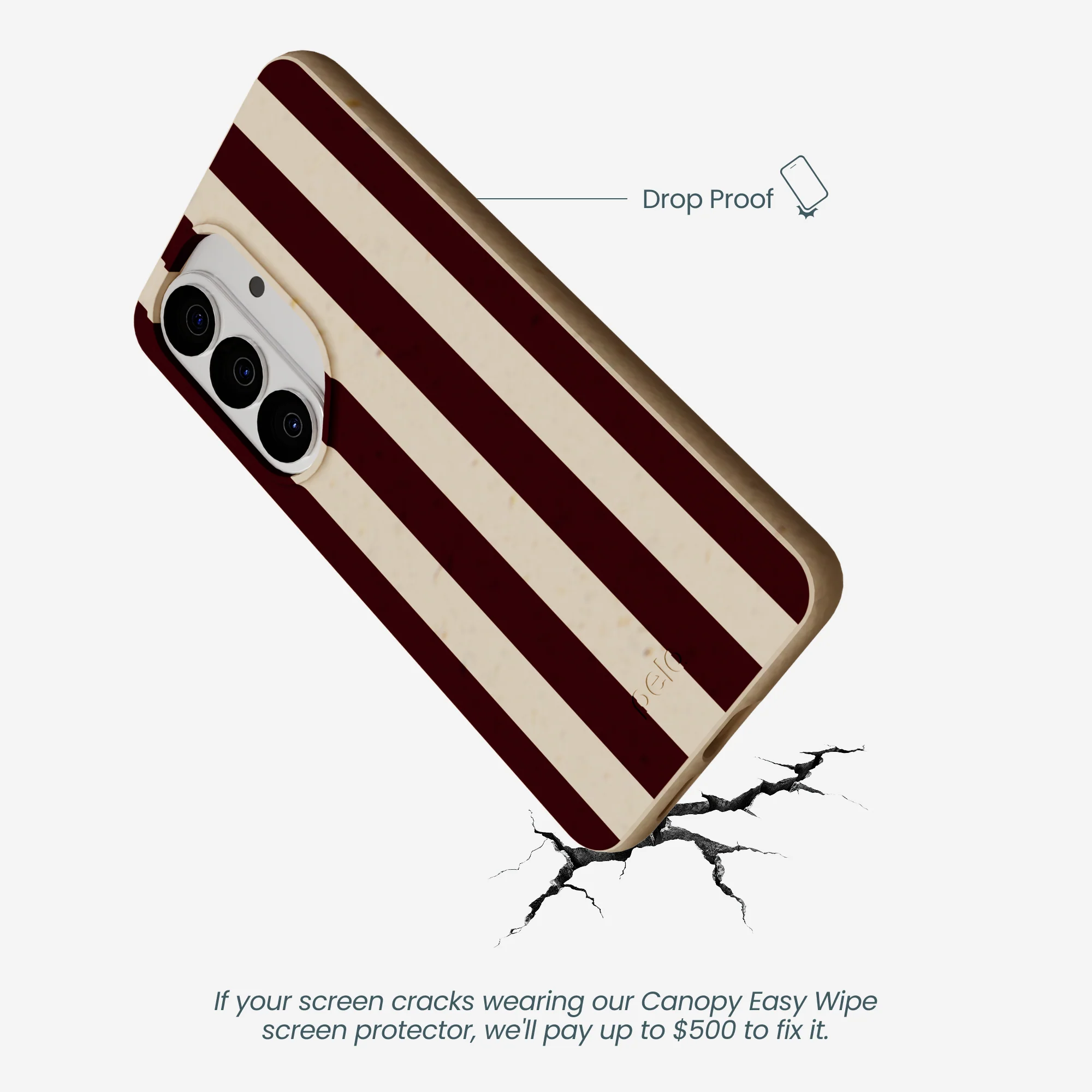 Seashell Big Burgundy Stripes Samsung Galaxy S26 Case - Image 5