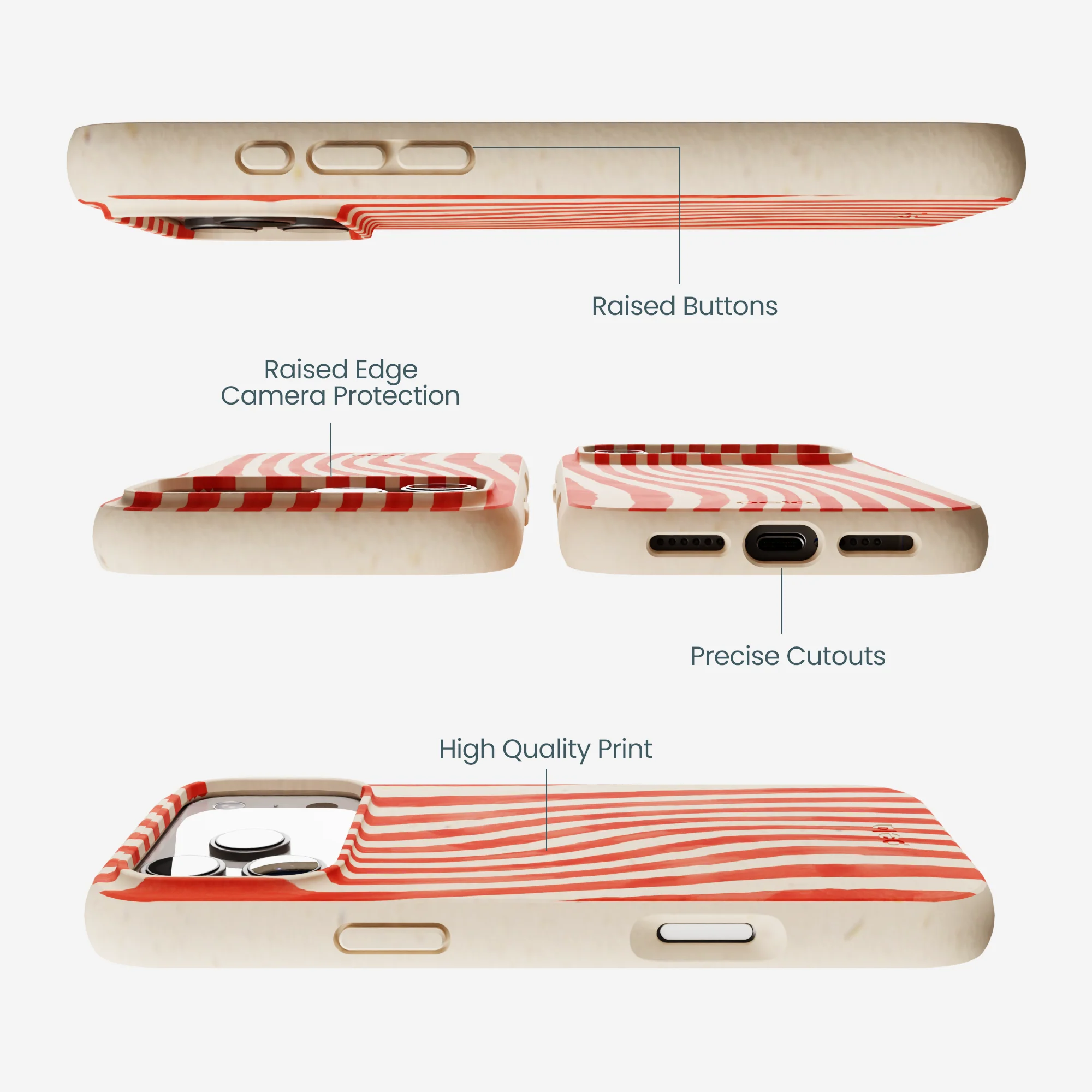 Seashell Big Top Stripes iPhone 17 Pro Max Case - Image 3