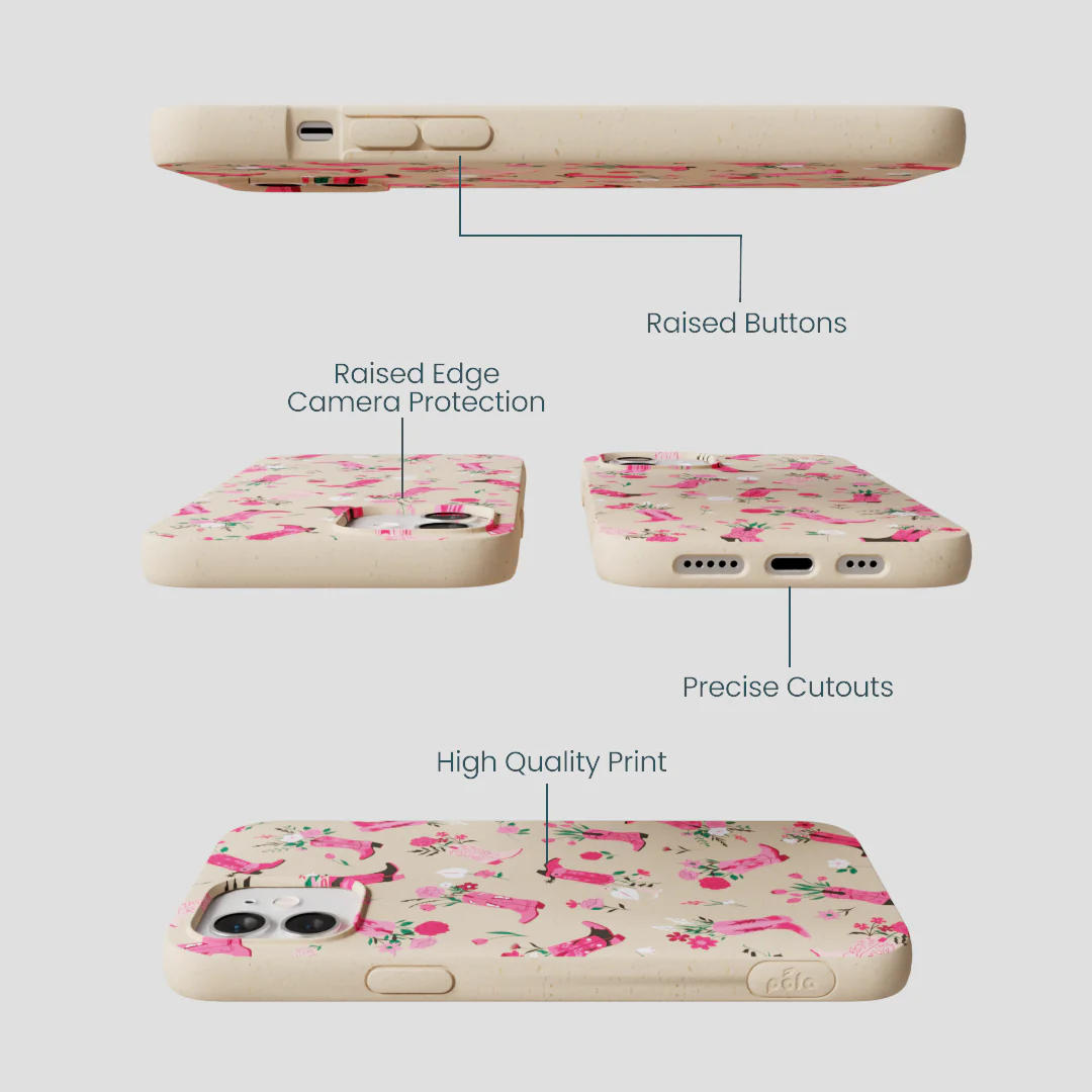 Seashell Boots N Flowers iPhone 12/ iPhone 12 Pro Case - Image 3