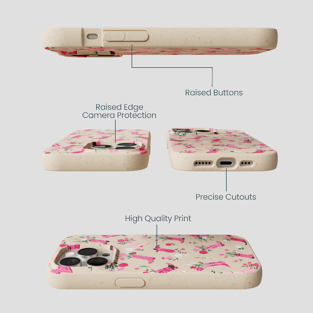 Seashell Boots N Flowers iPhone 14 Pro Case - Image 3