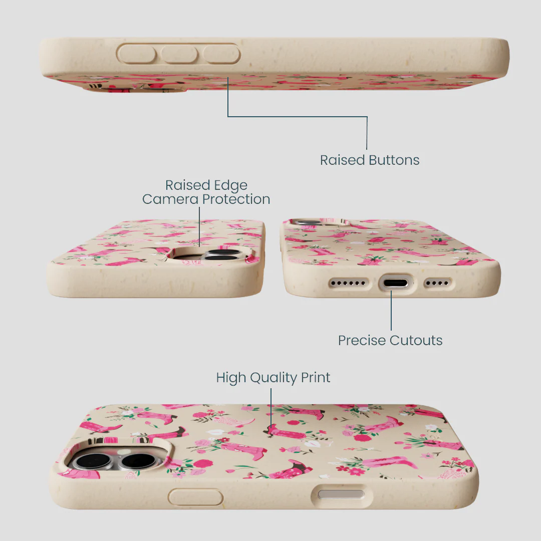 Seashell Boots N Flowers iPhone 16 Plus Case - Image 3