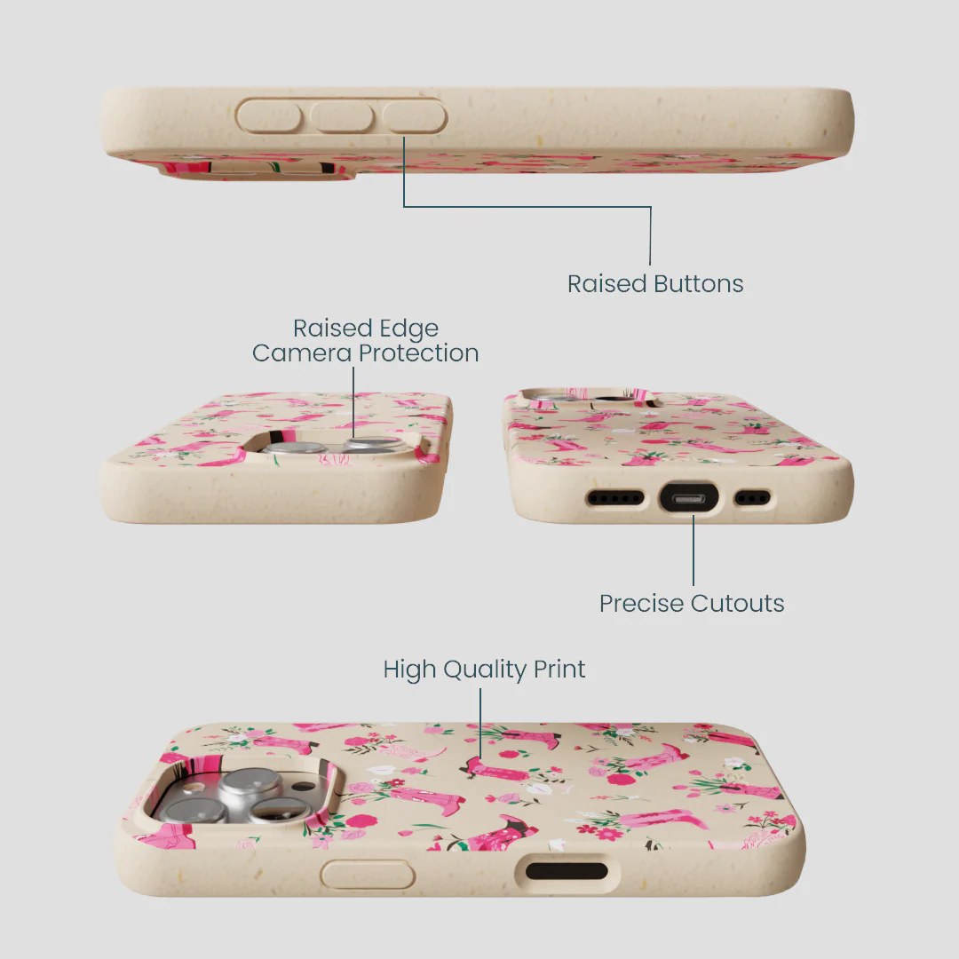 Seashell Boots N Flowers iPhone 16 Pro Case - Image 3