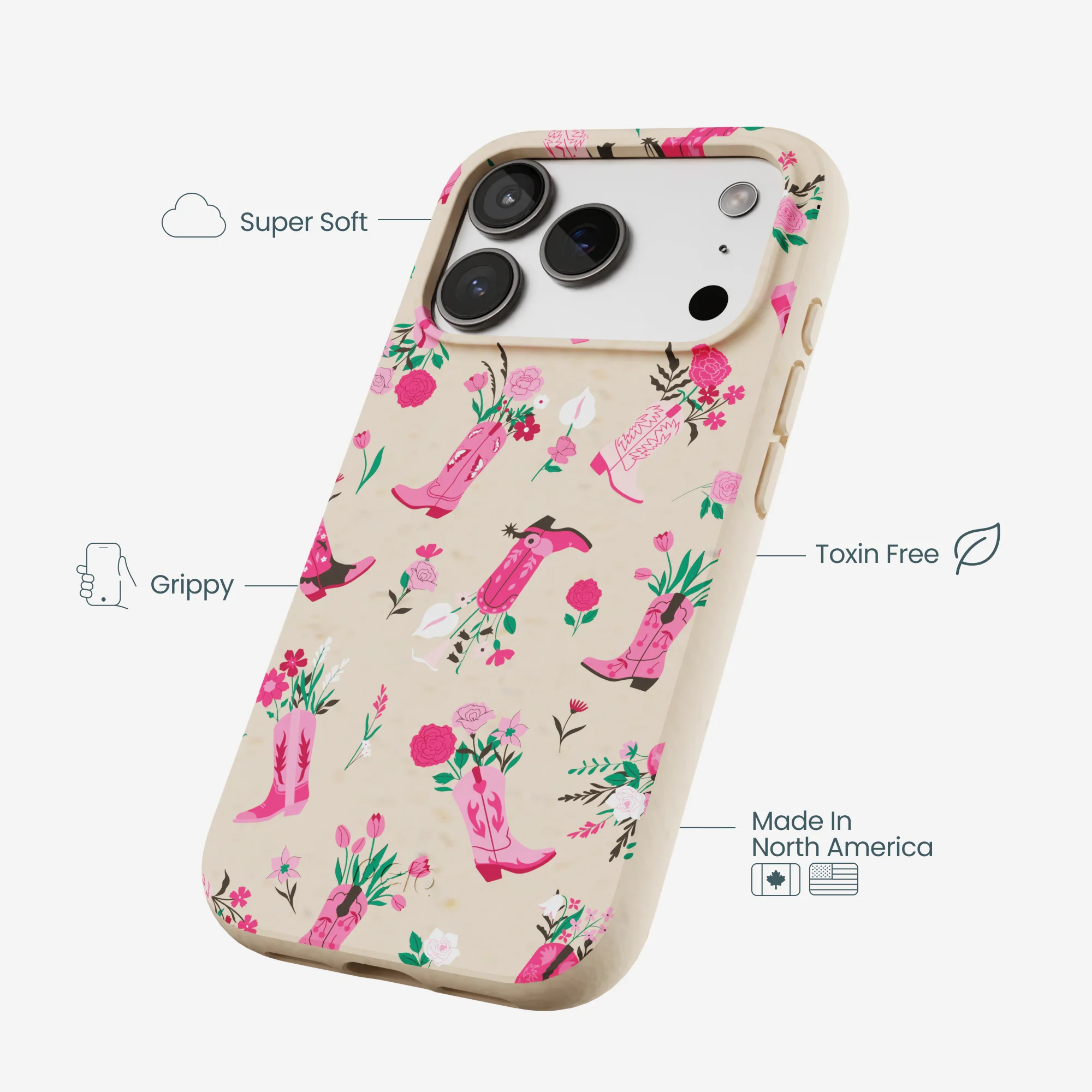 Seashell Boots N Flowers iPhone 17 Pro Case - Image 4