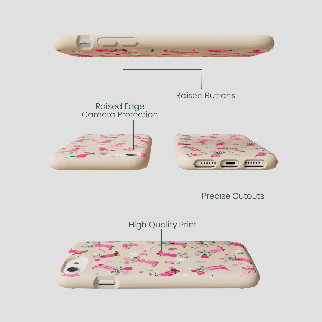 Seashell Boots N Flowers iPhone 6/6s/7/8/SE Case - Image 3