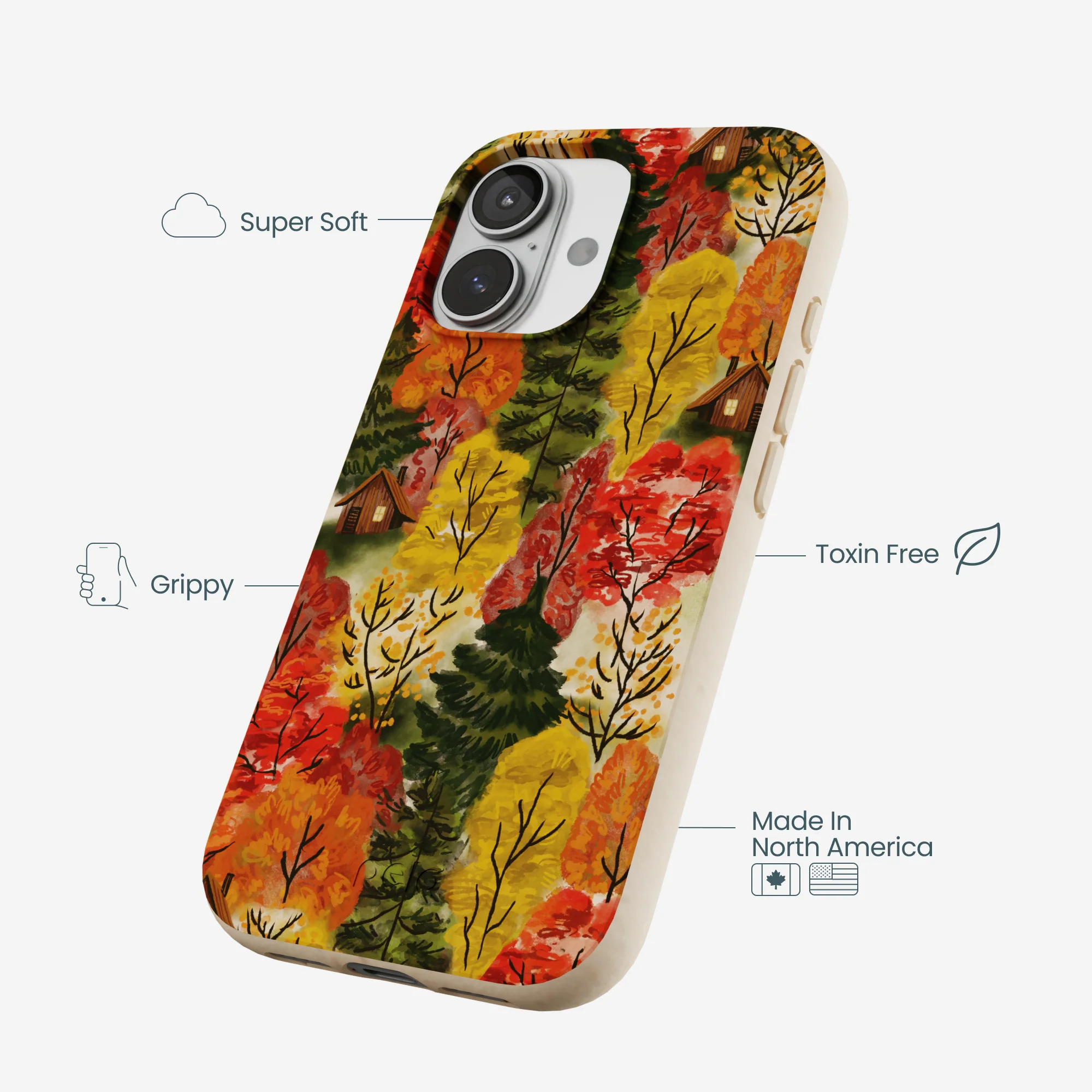 Seashell Cabins in the Woods iPhone 17 Case - Image 3