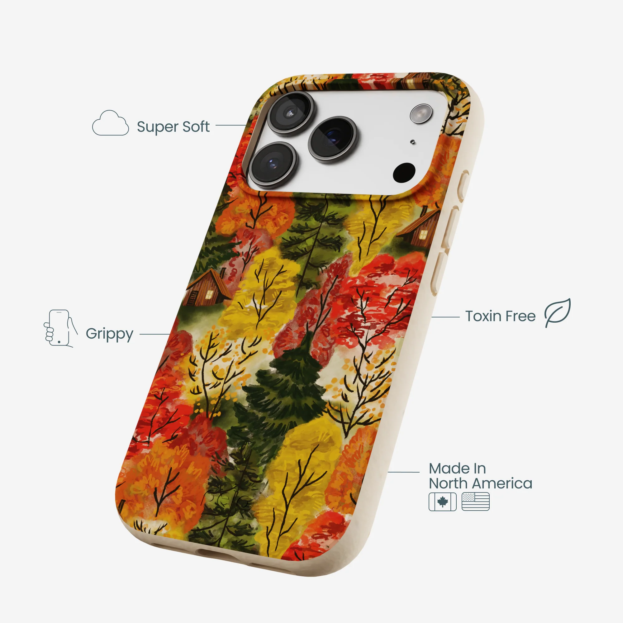 Seashell Cabins in the Woods iPhone 17 Pro Case - Image 4