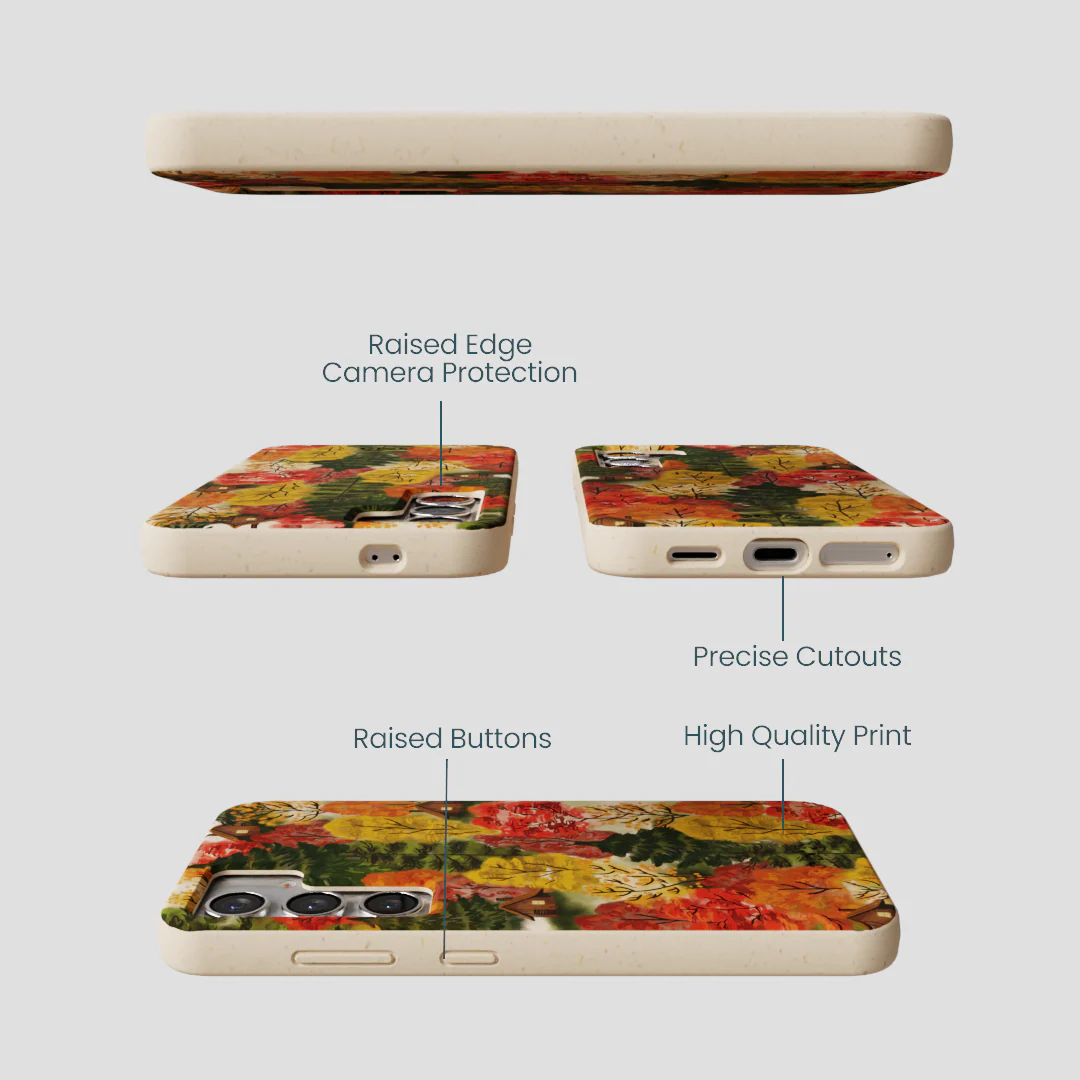Seashell Cabins in the Woods Samsung Galaxy S25 Case - Image 3