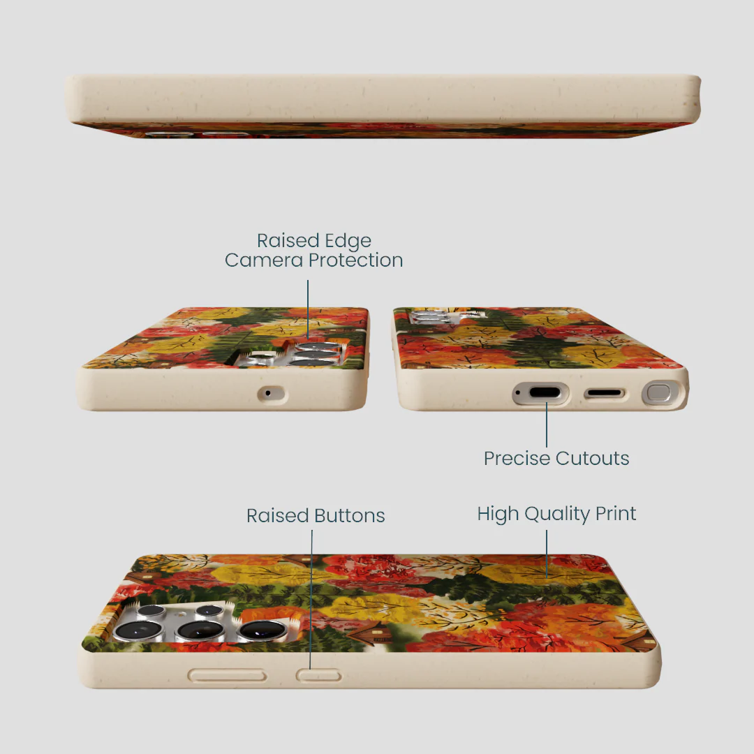 Seashell Cabins in the Woods Samsung Galaxy S25 Ultra Case - Image 3