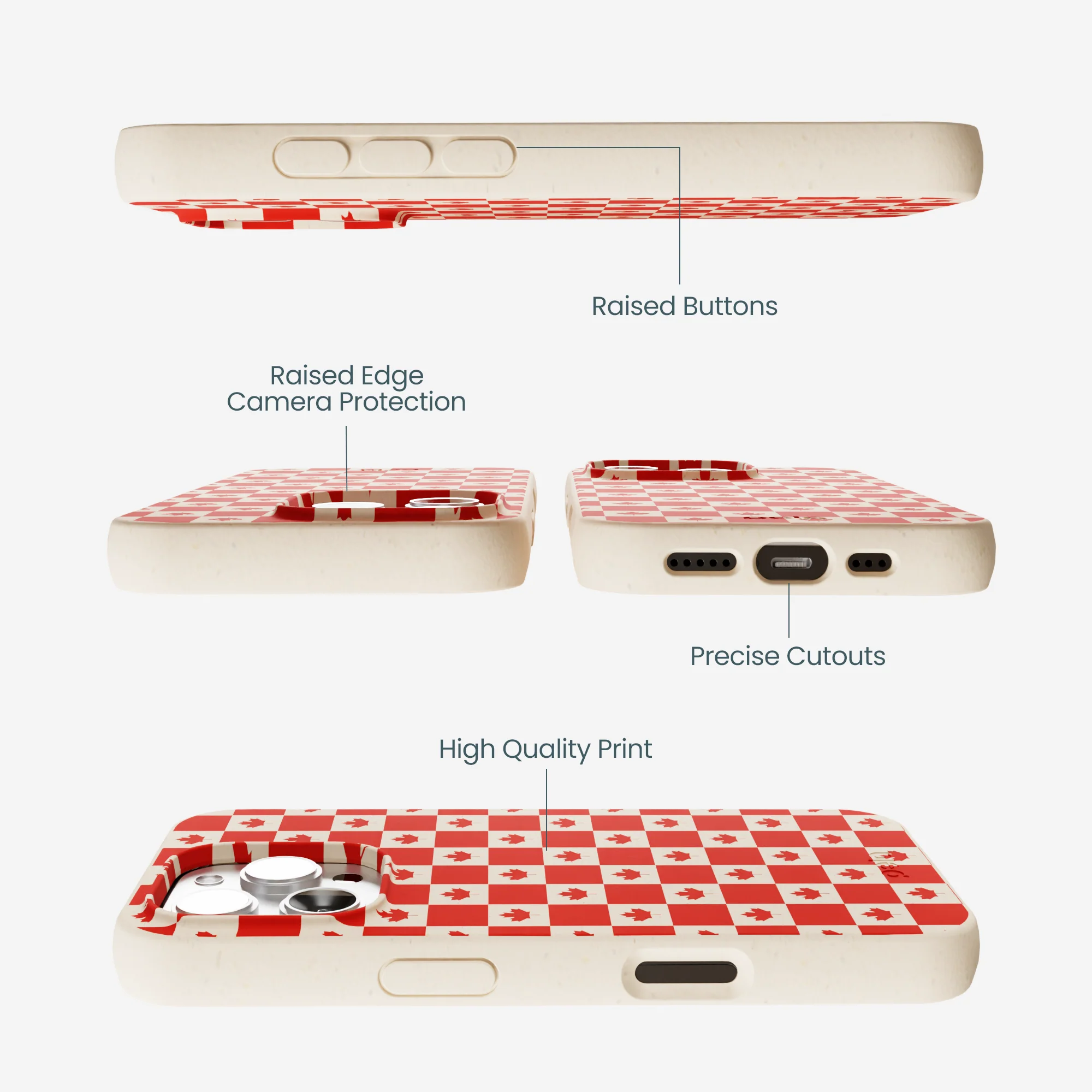 Seashell Canadian Flag iPhone 16 Pro Max Case - Image 3