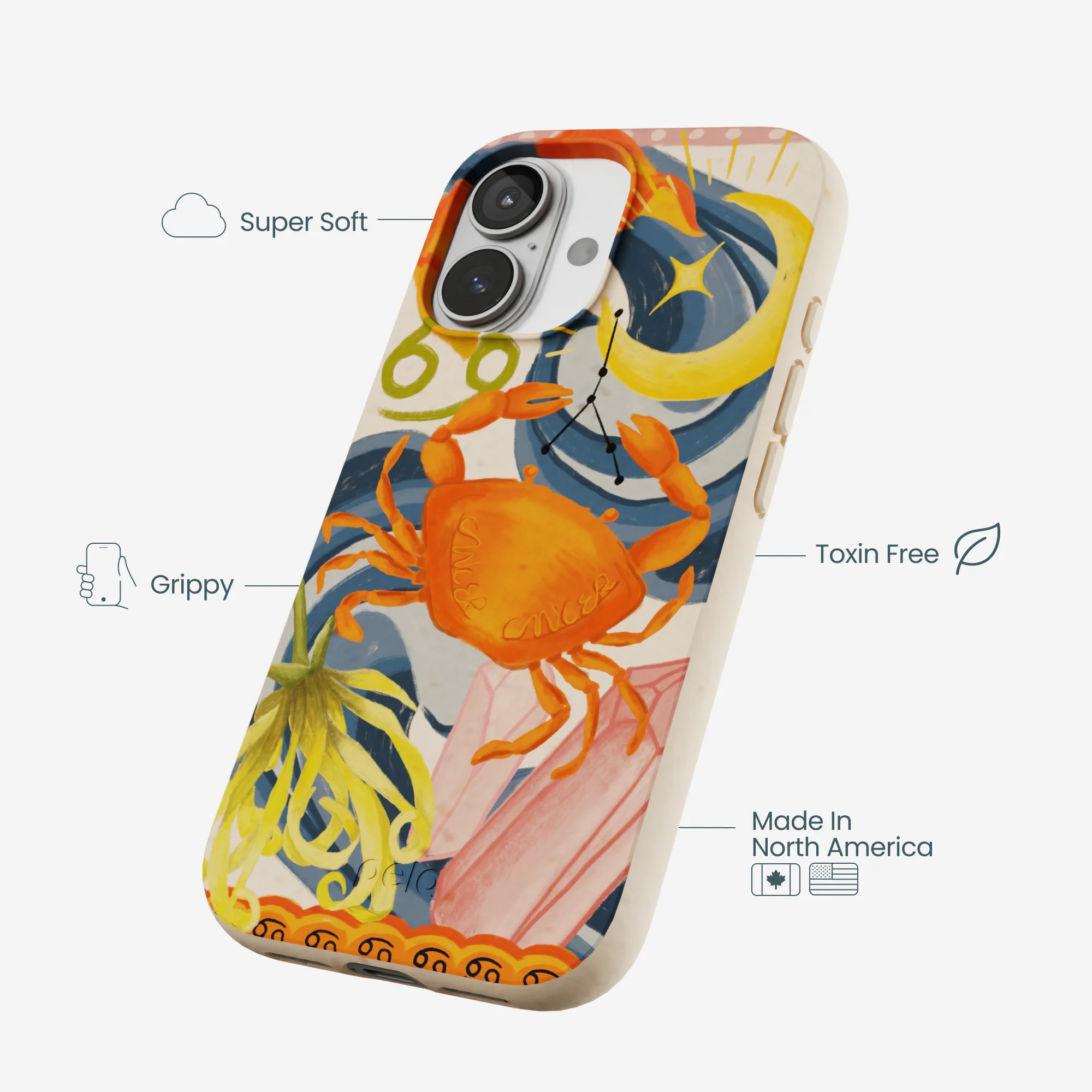 Seashell Cancer Crab iPhone 17 Case - Image 4