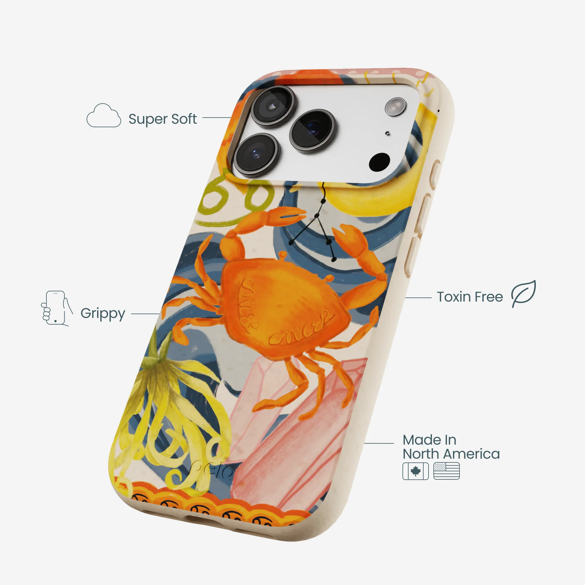 Seashell Cancer Crab iPhone 17 Pro Case - Image 4