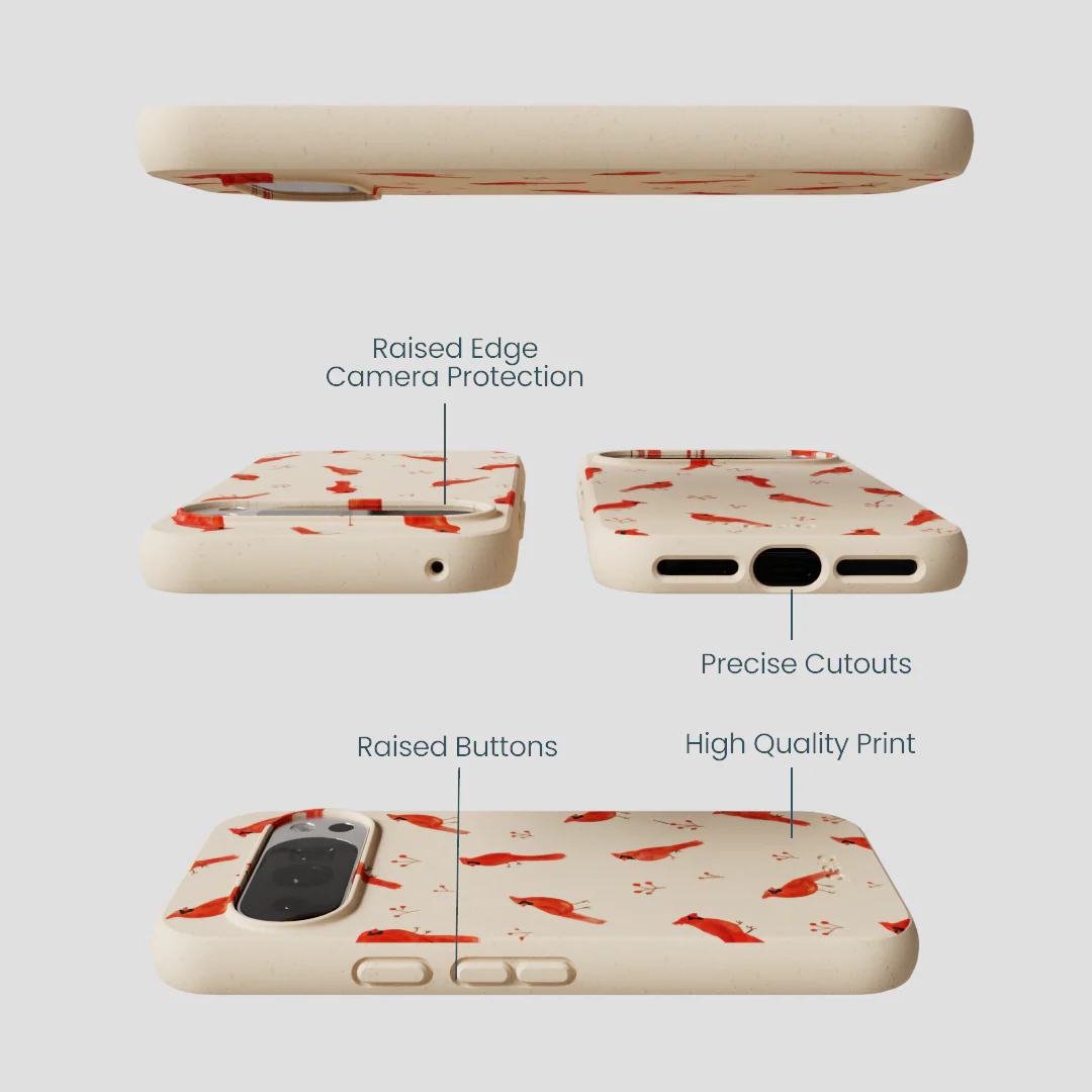 Seashell Cardinals Google Pixel 10/10 Pro Case - Image 2