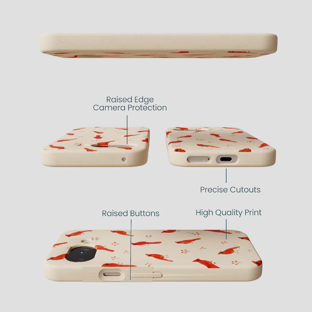 Seashell Cardinals Google Pixel 9a Case - Image 2
