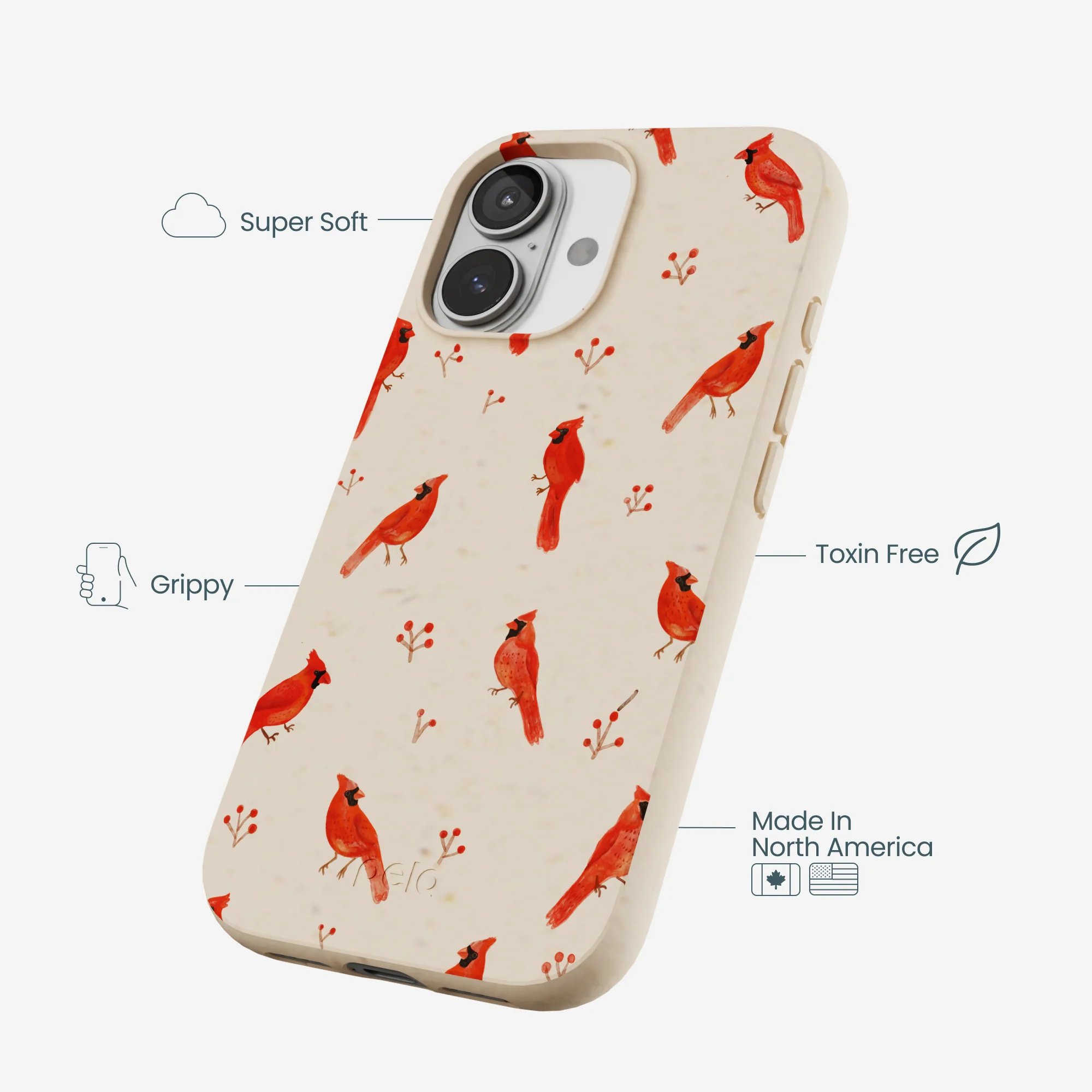 Seashell Cardinals iPhone 17 Case - Image 4