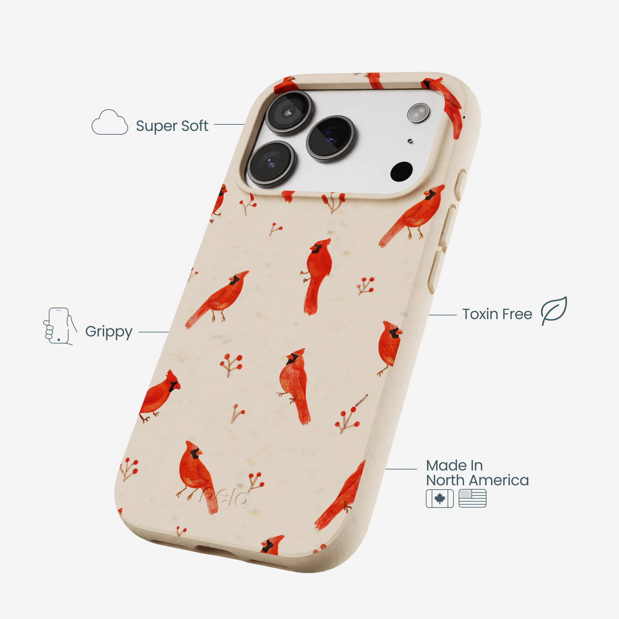 Seashell Cardinals iPhone 17 Pro Case - Image 4