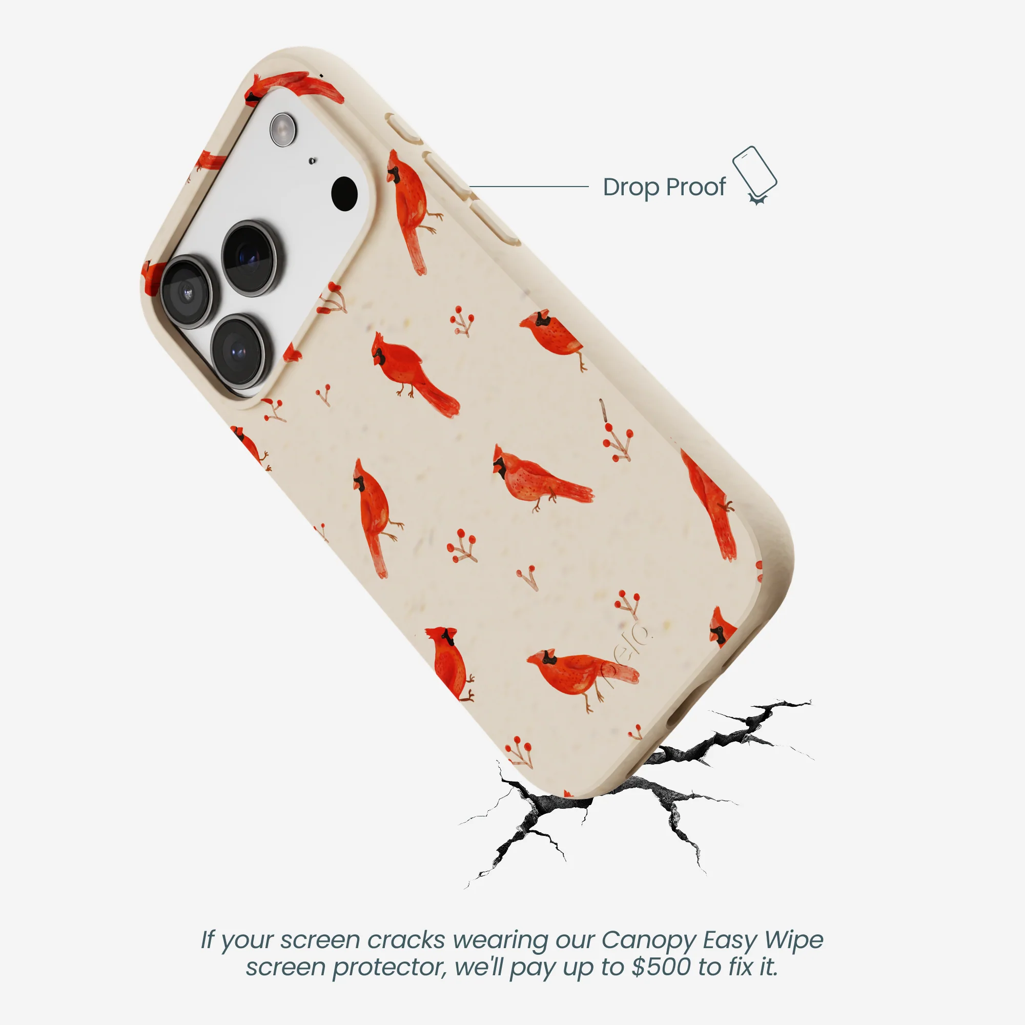 Seashell Cardinals iPhone 17 Pro Case - Image 5