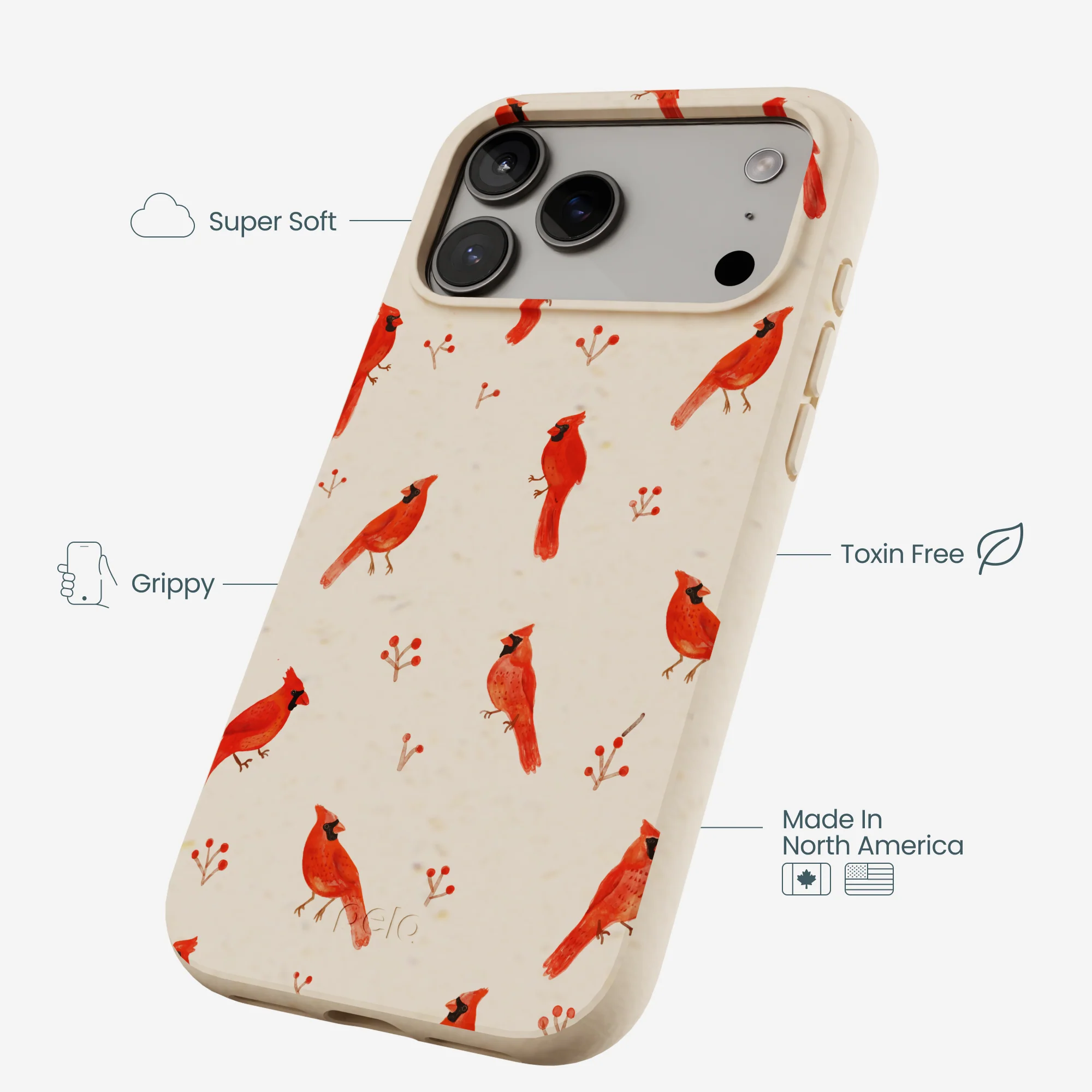 Seashell Cardinals iPhone 17 Pro Max Case - Image 4