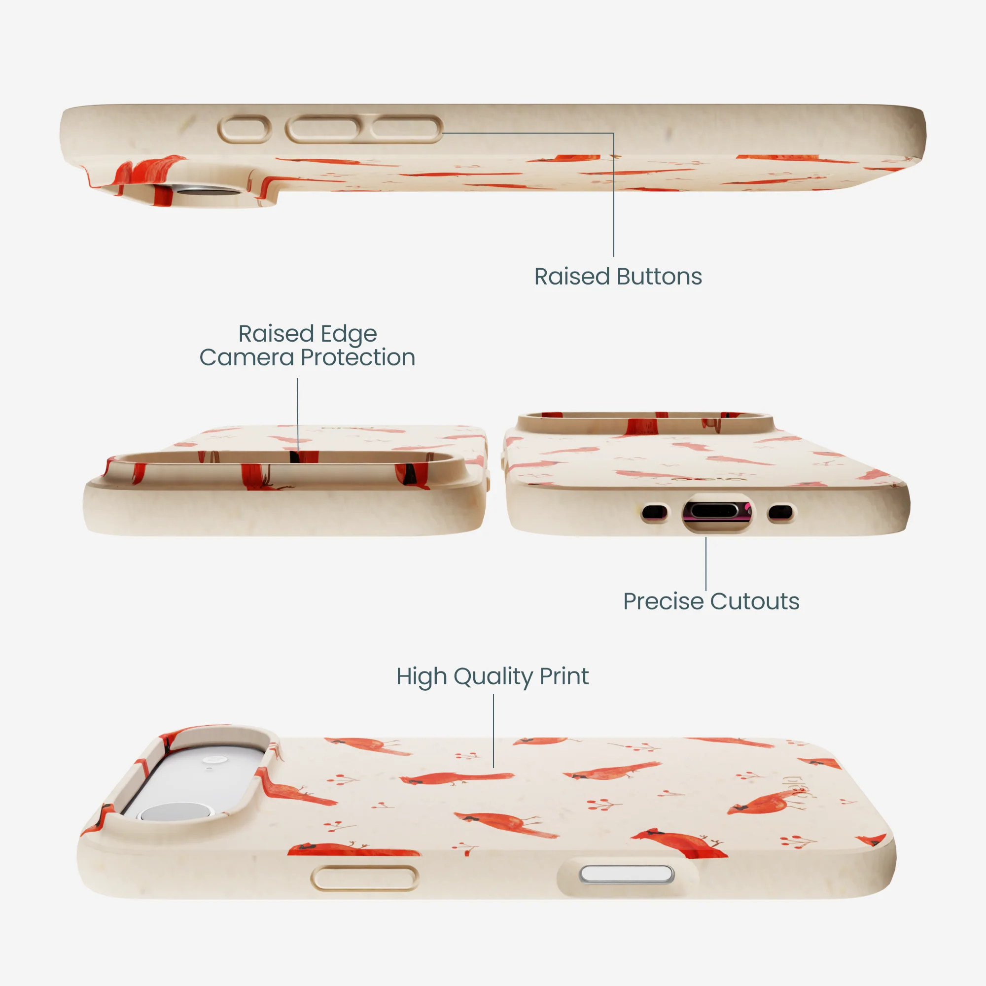 Seashell Cardinals iPhone Air Case - Image 3