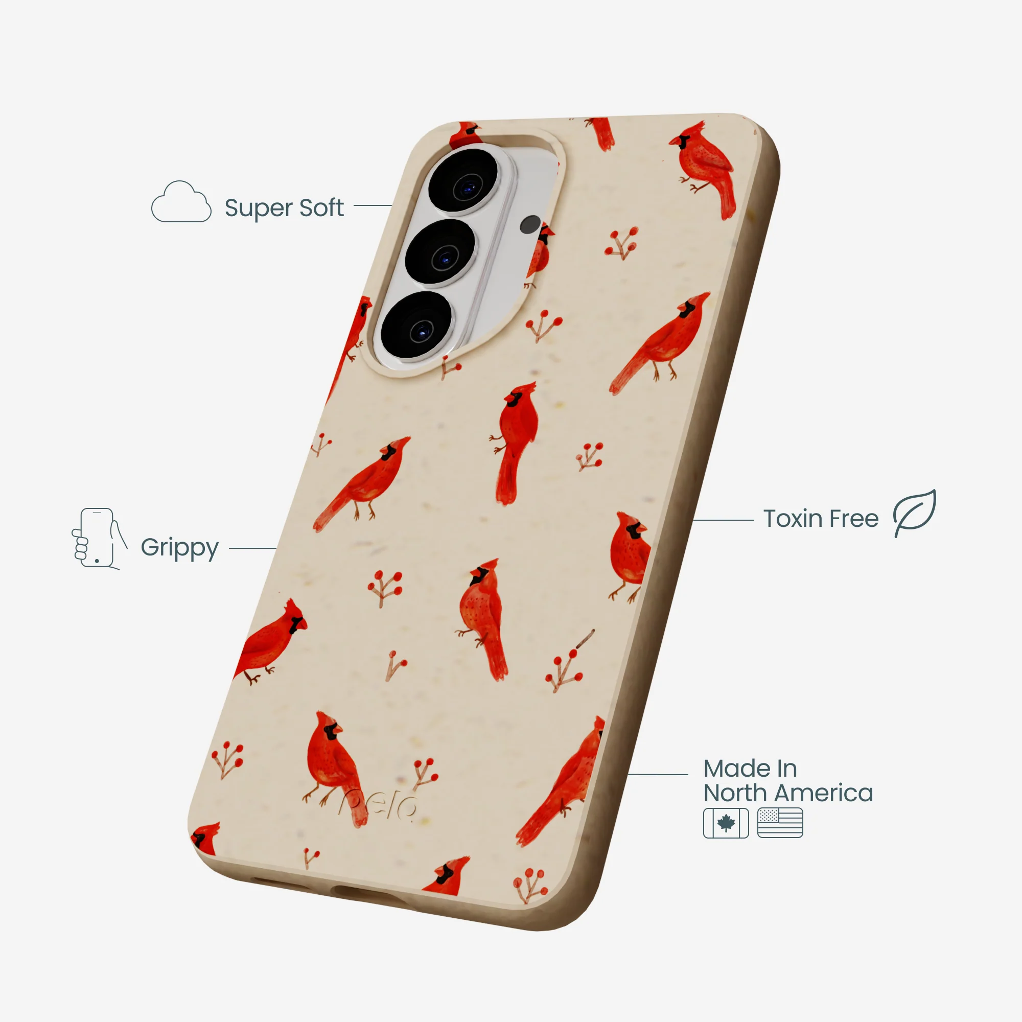 Seashell Cardinals Samsung Galaxy S26 Case - Image 3