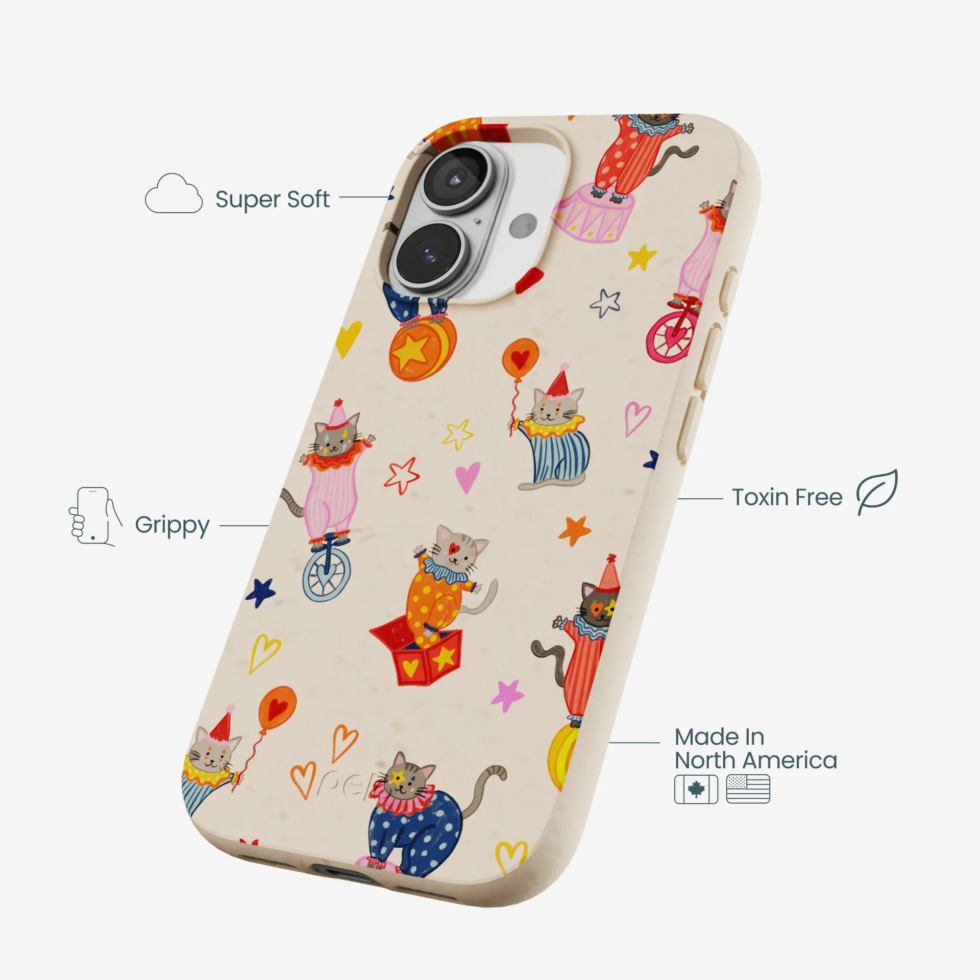 Seashell Cat Clowns iPhone 17 Case - Image 4
