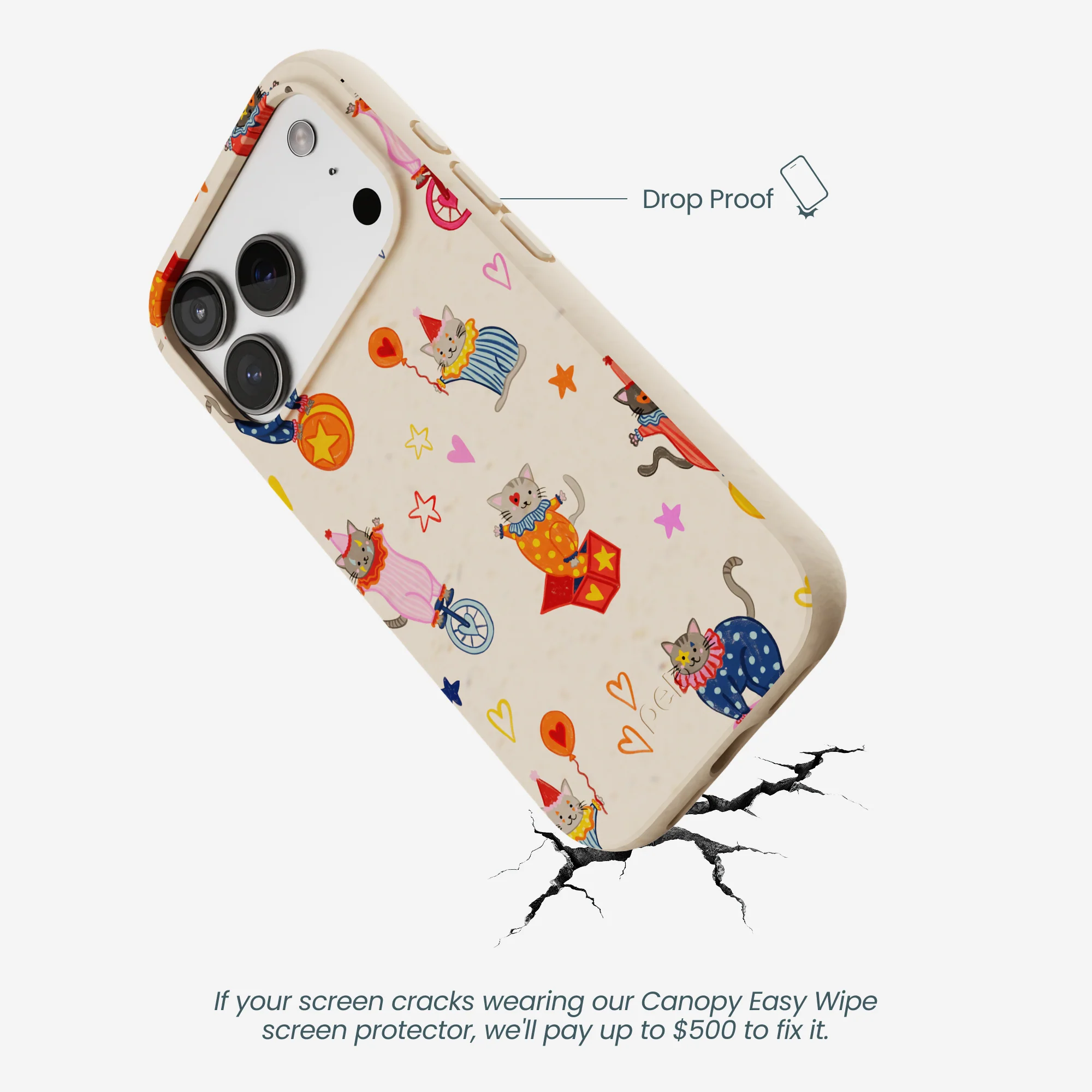 Seashell Cat Clowns iPhone 17 Pro Case - Image 5