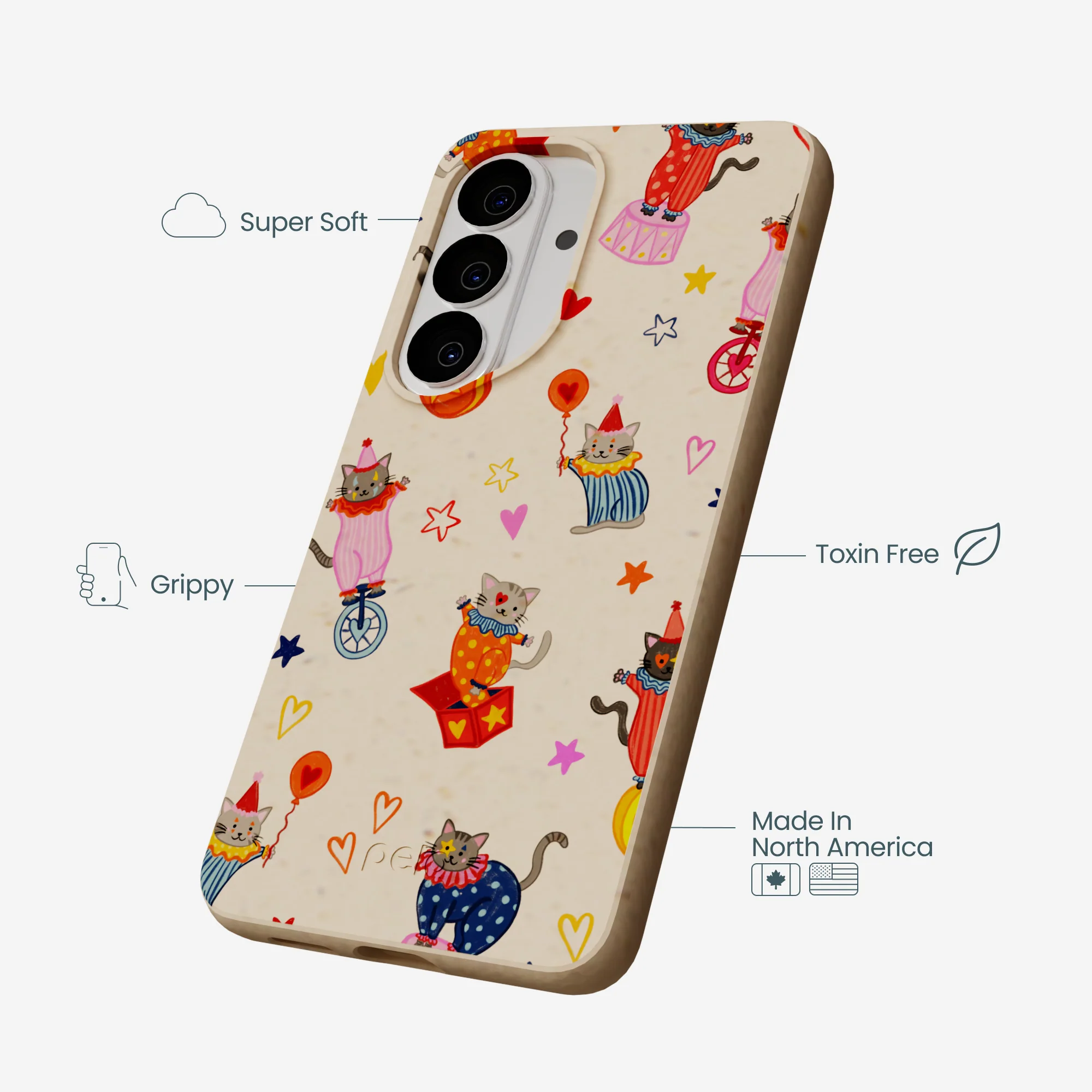 Seashell Cat Clowns Samsung Galaxy S26 Case - Image 4