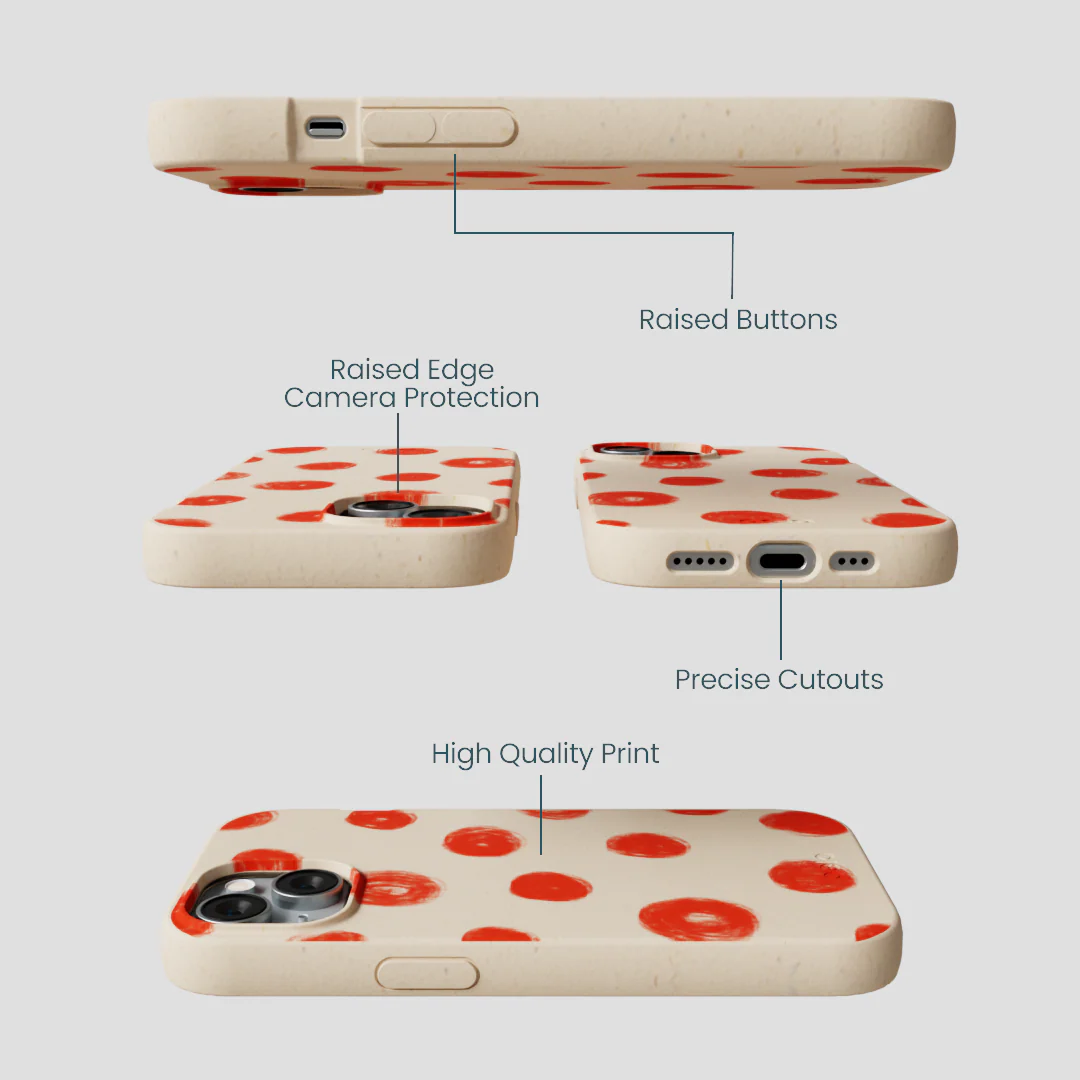 Seashell Cheery Dots iPhone 15 Case - Image 3