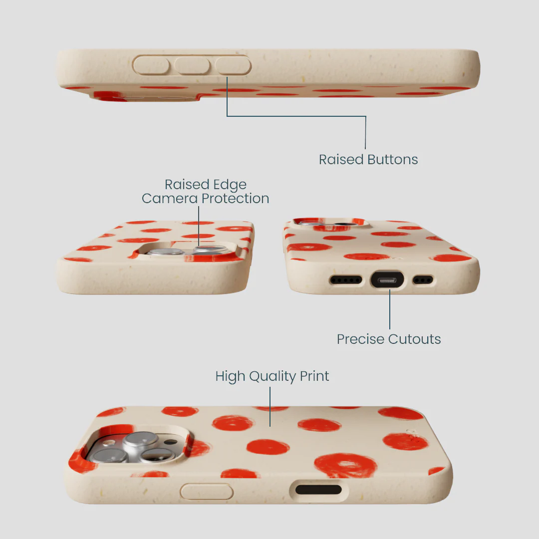 Seashell Cheery Dots iPhone 16 Pro Case - Image 3
