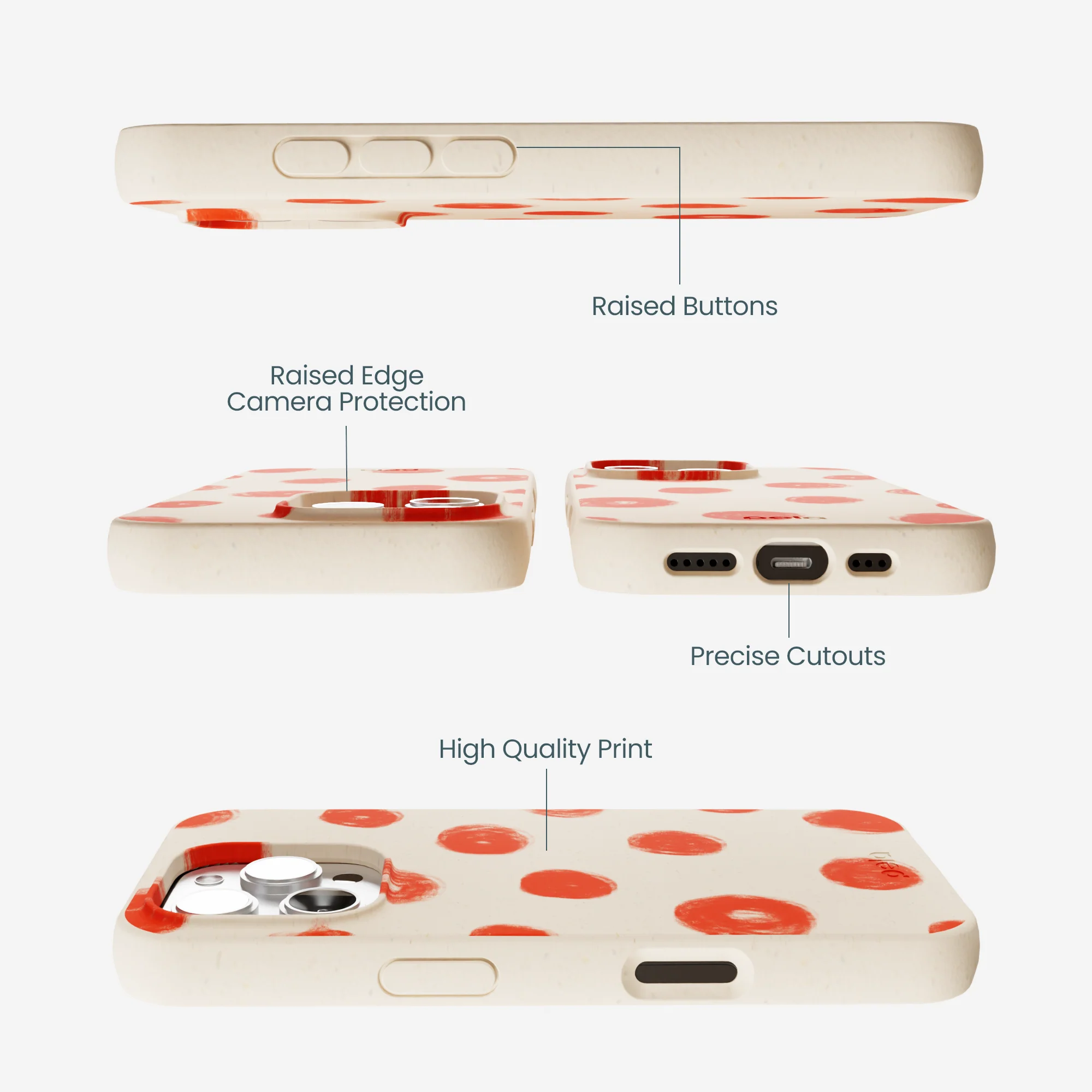 Seashell Cheery Dots iPhone 16 Pro Max Case - Image 3