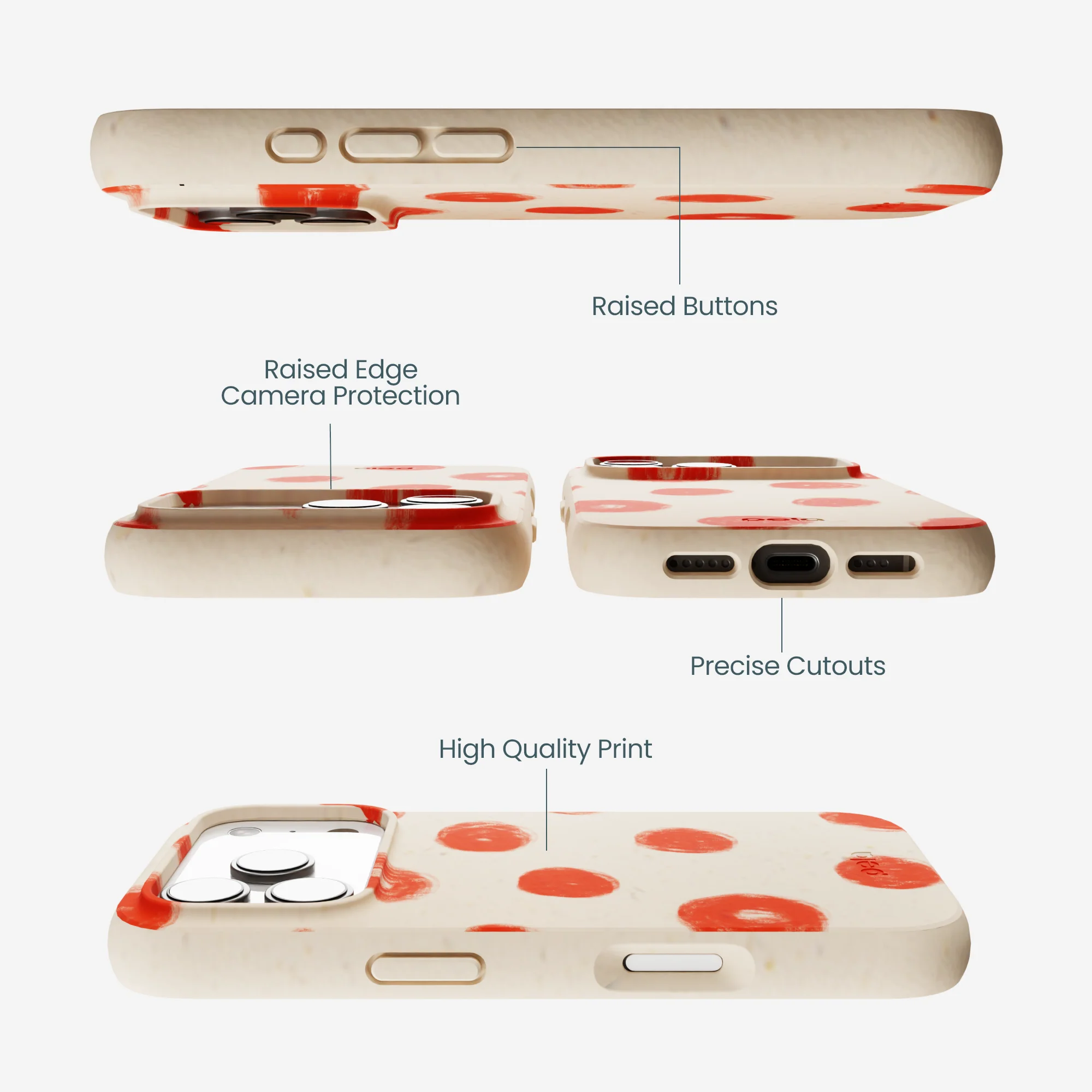Seashell Cheery Dots iPhone 17 Pro Case - Image 3