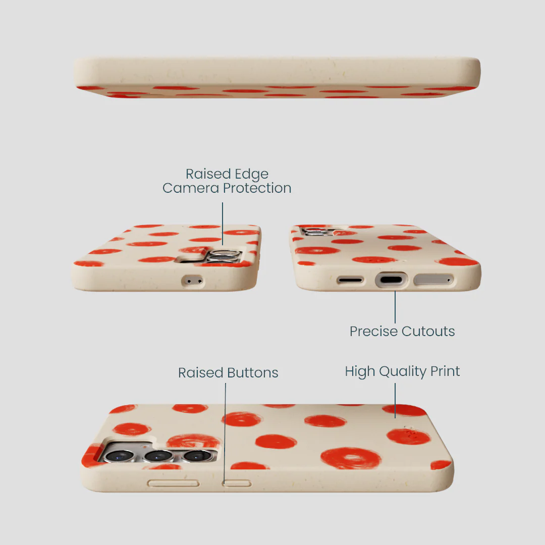 Seashell Cheery Dots Samsung Galaxy S25 Case - Image 3