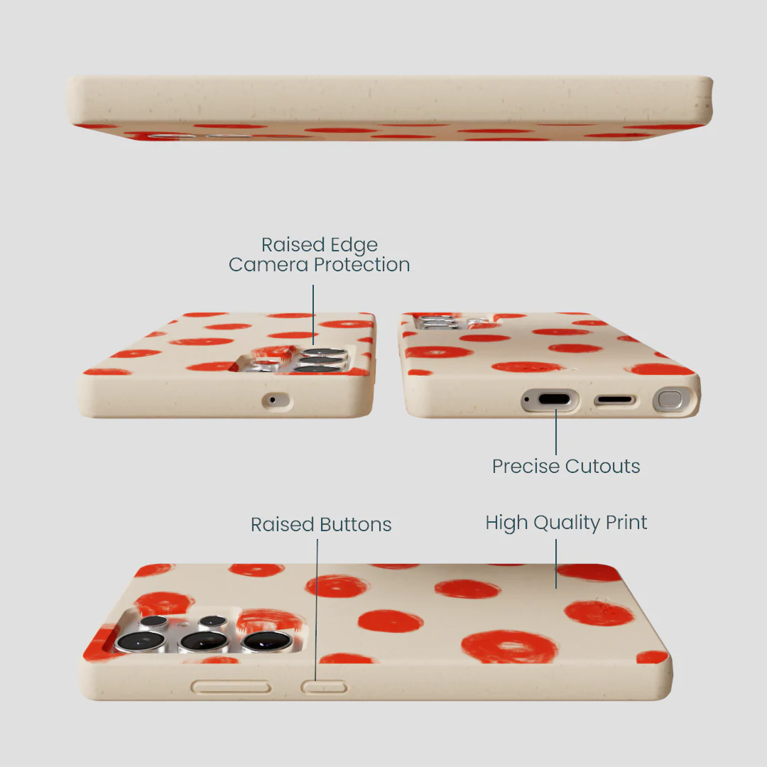 Seashell Cheery Dots Samsung Galaxy S25 Ultra Case - Image 3