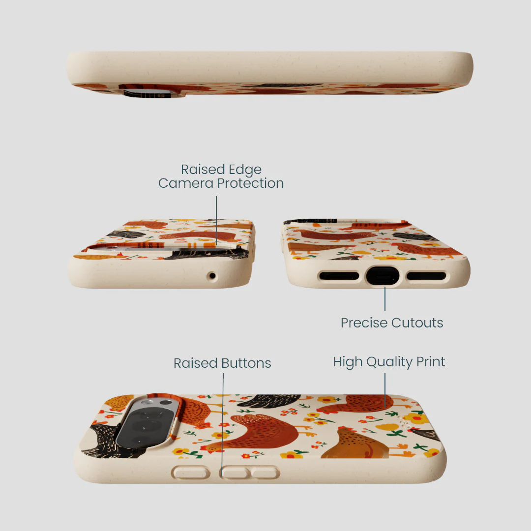 Seashell Chicken Garden Google Pixel 10/10 Pro Case - Image 3
