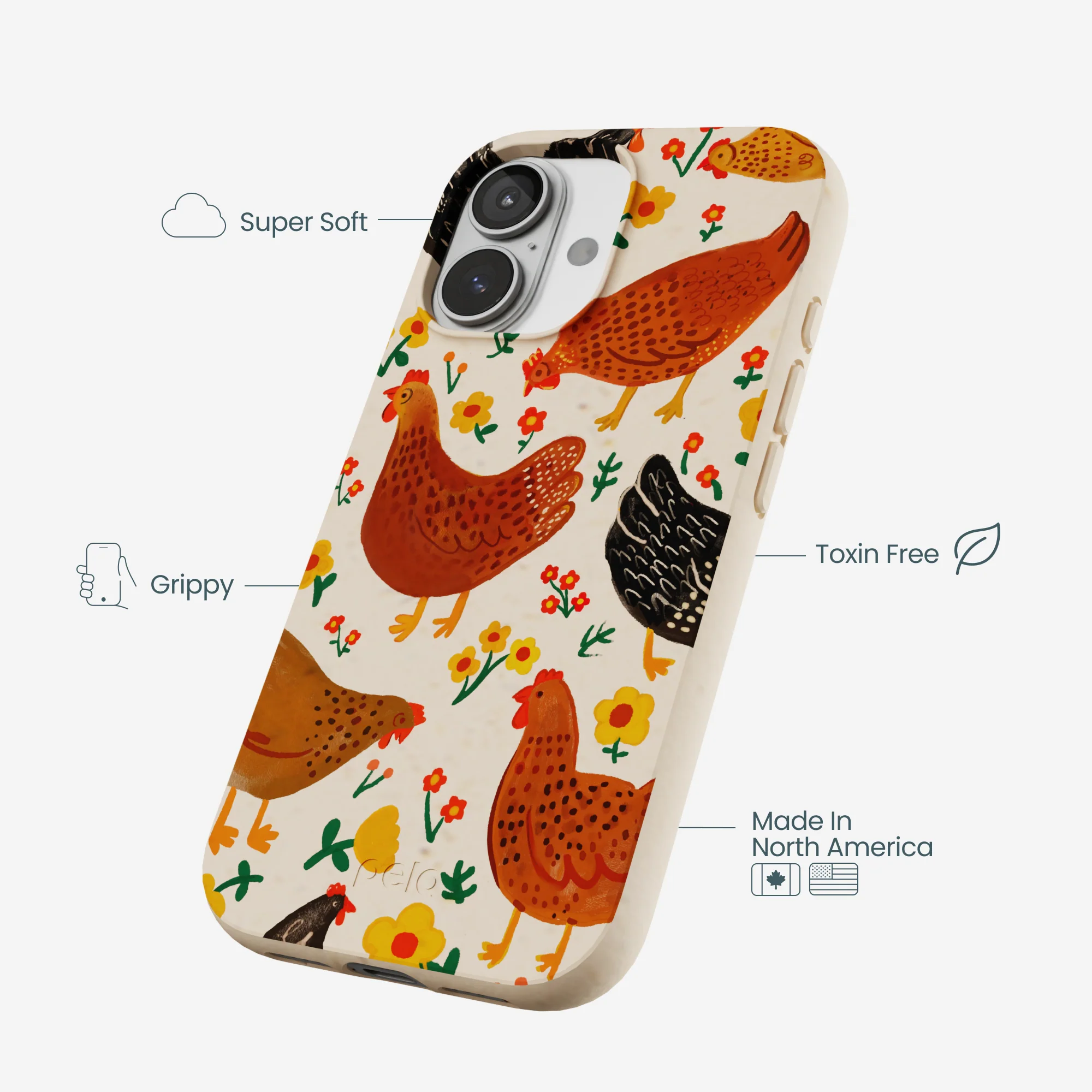 Seashell Chicken Garden iPhone 17 Case - Image 4