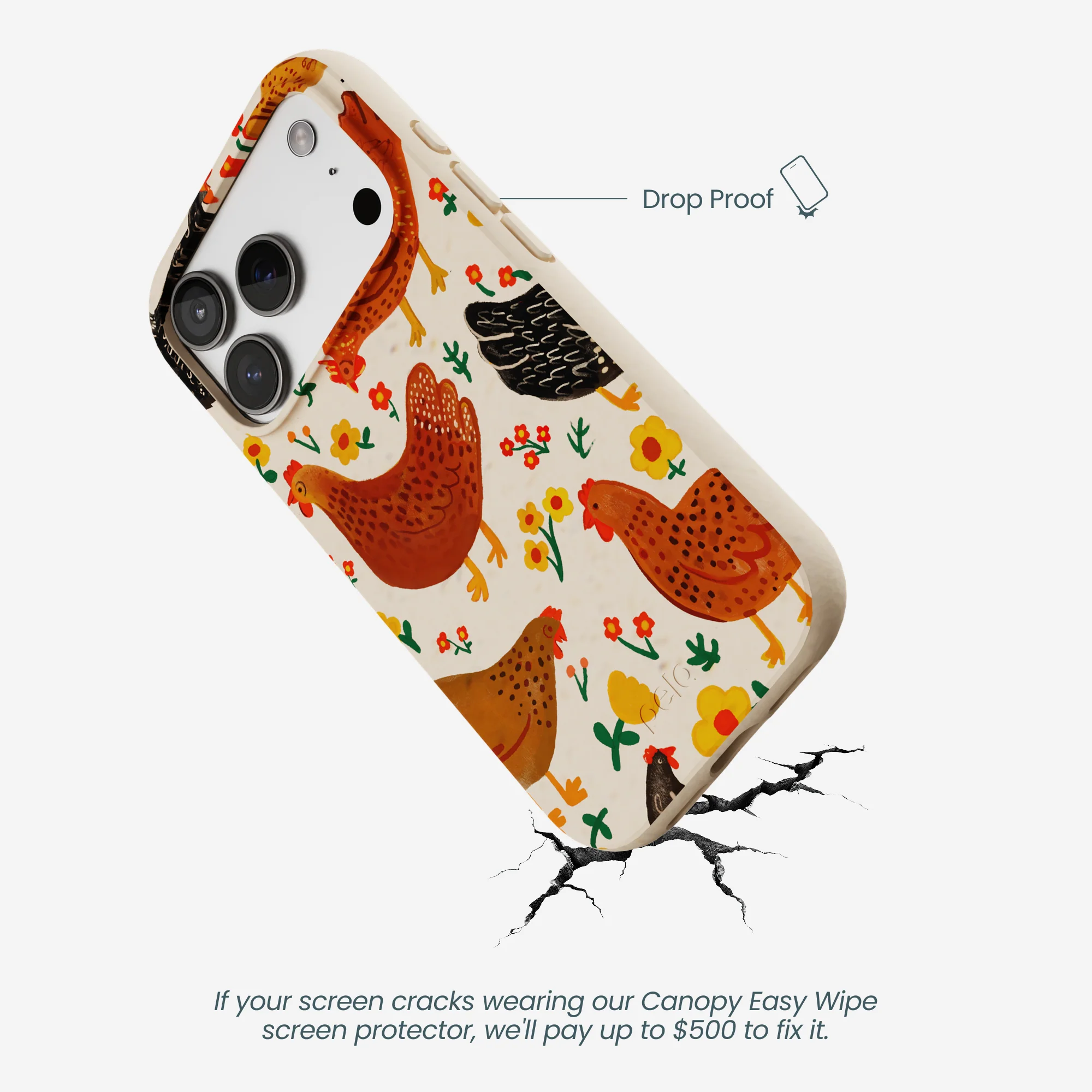 Seashell Chicken Garden iPhone 17 Pro Case - Image 5