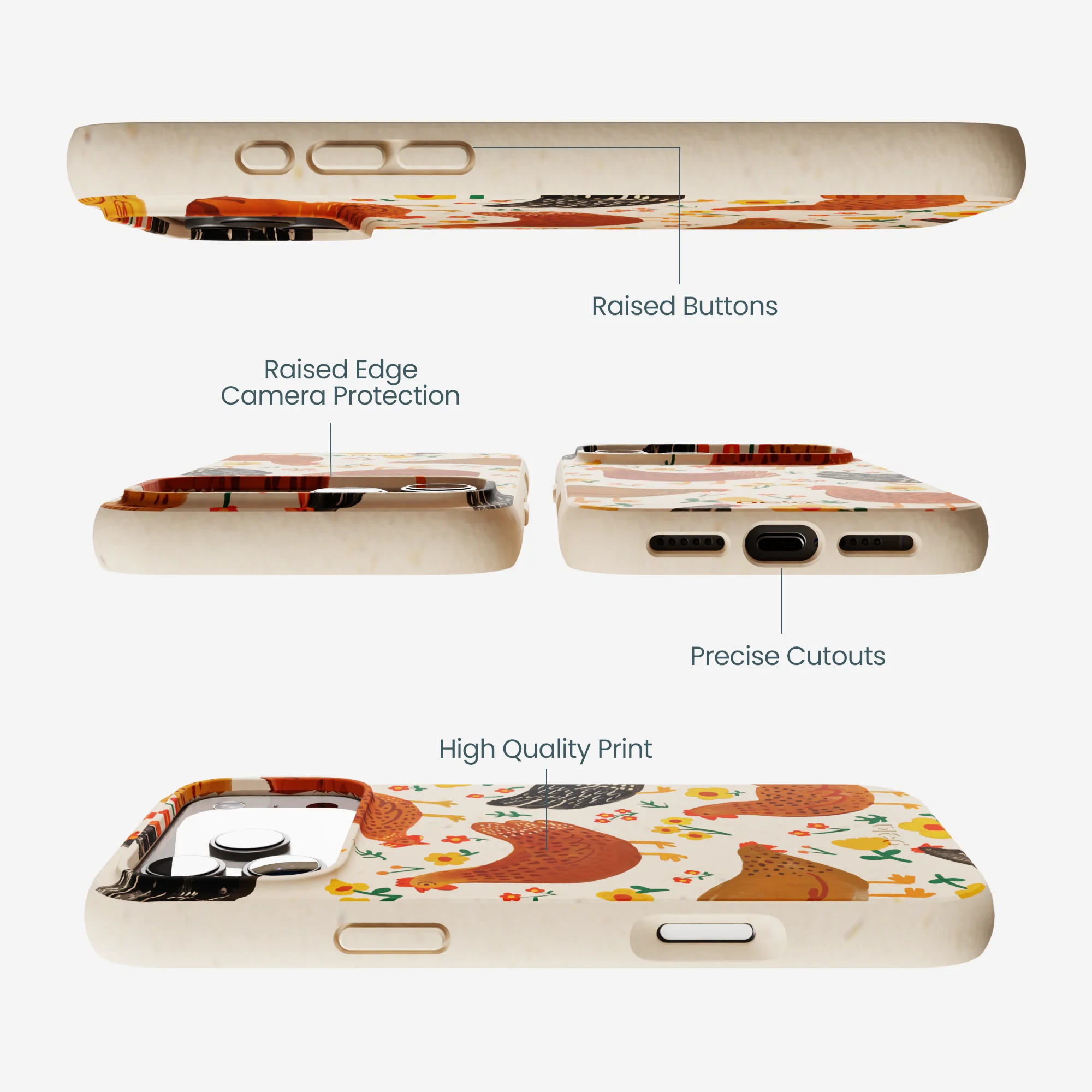 Seashell Chicken Garden iPhone 17 Pro Max Case - Image 3