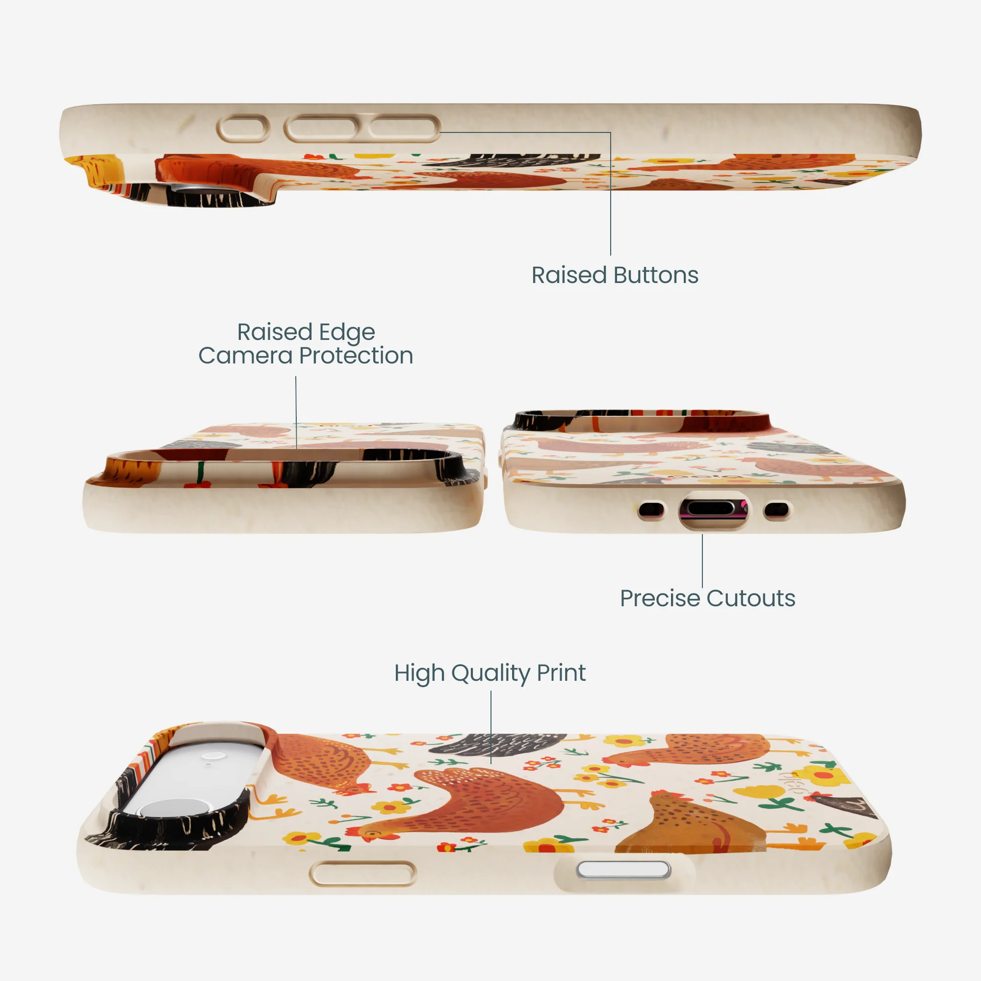 Seashell Chicken Garden iPhone Air Case - Image 3