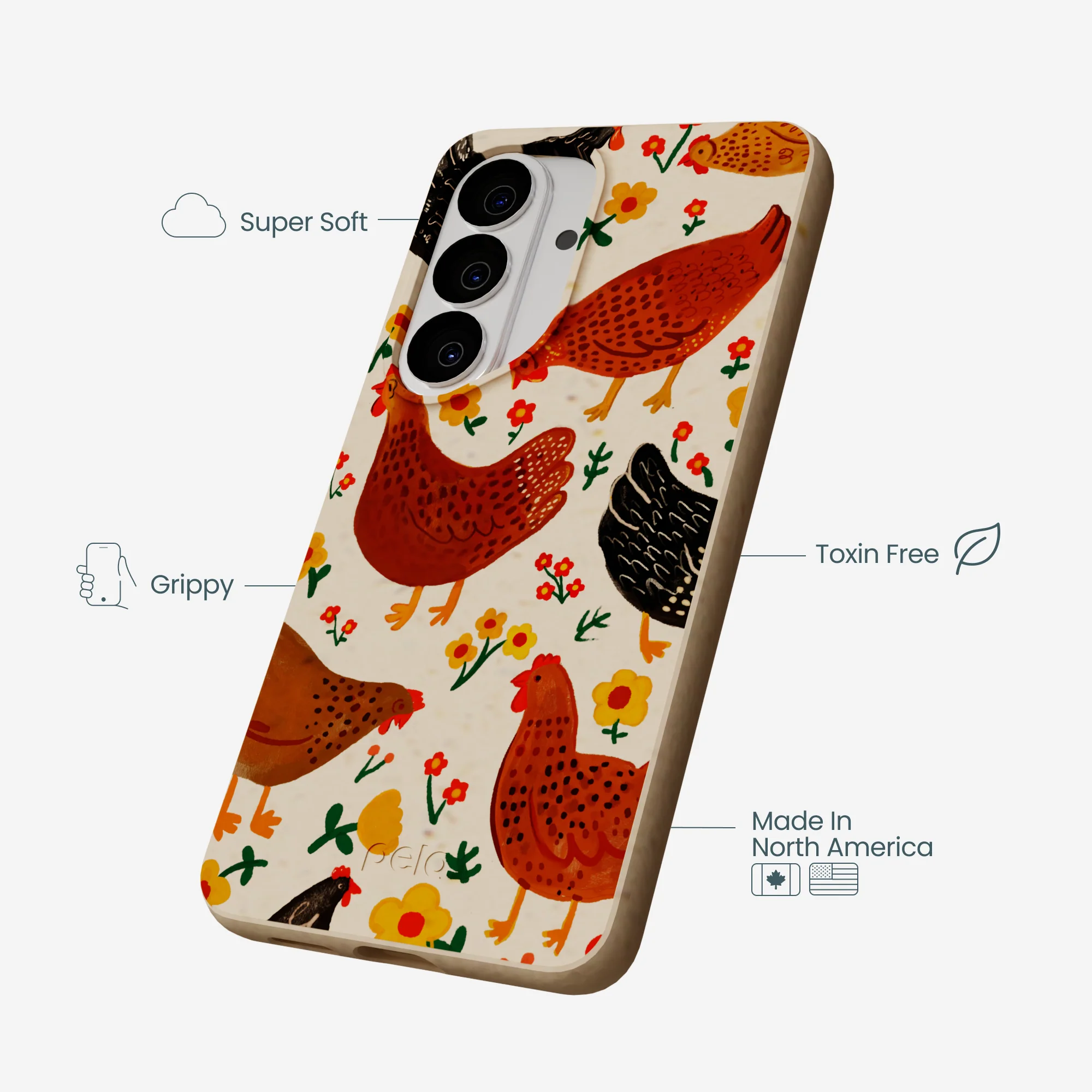 Seashell Chicken Garden Samsung Galaxy S26 Case - Image 3