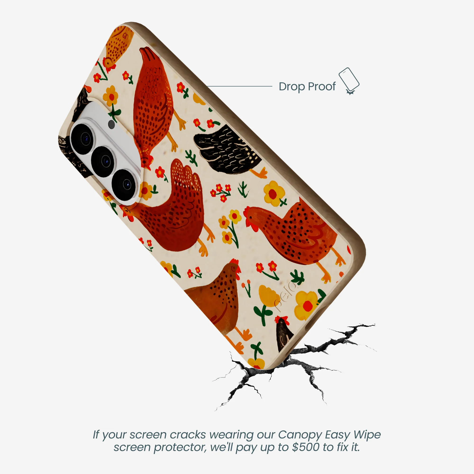 Seashell Chicken Garden Samsung Galaxy S26 Case - Image 4