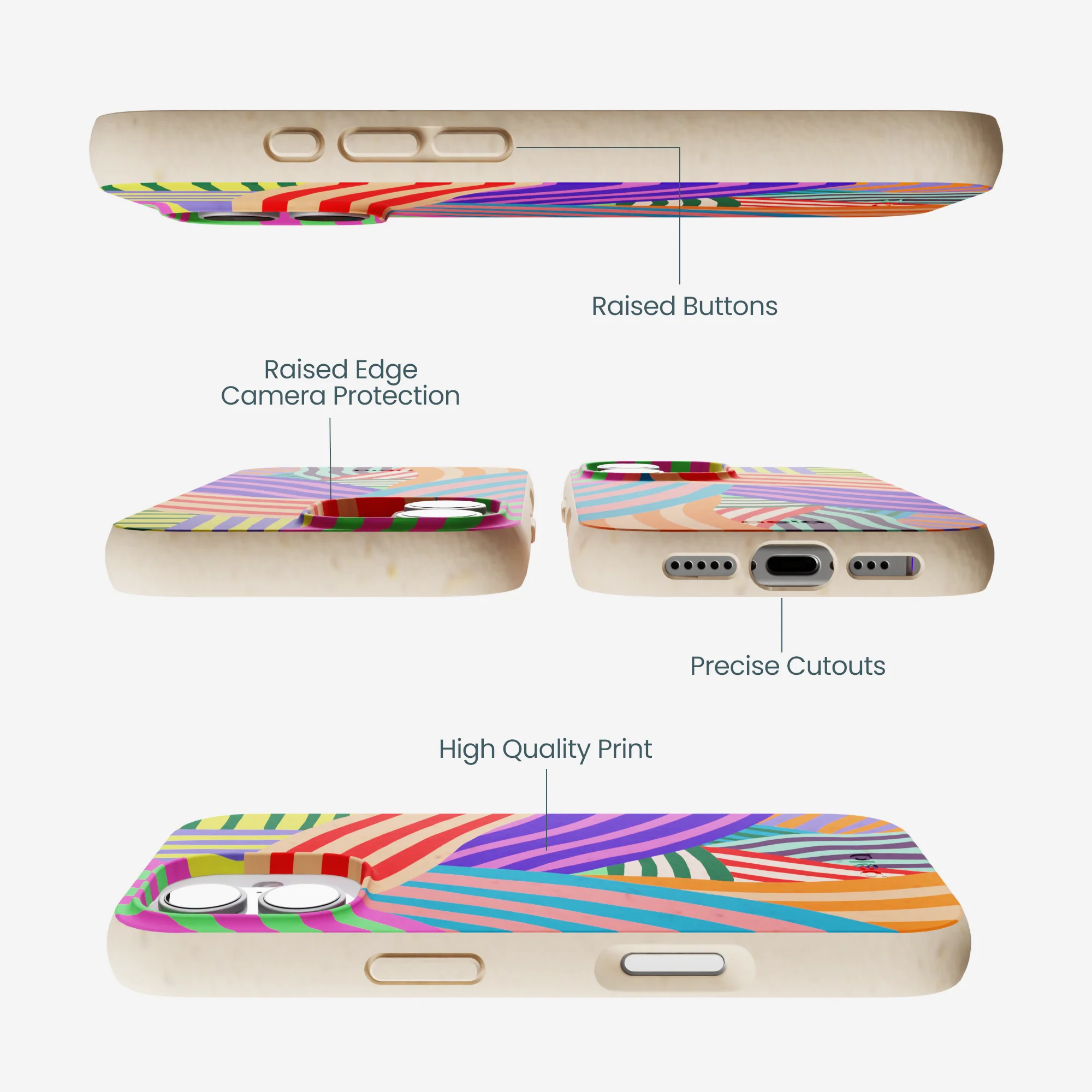 Seashell Clownish Stripes iPhone 17 Case - Image 3