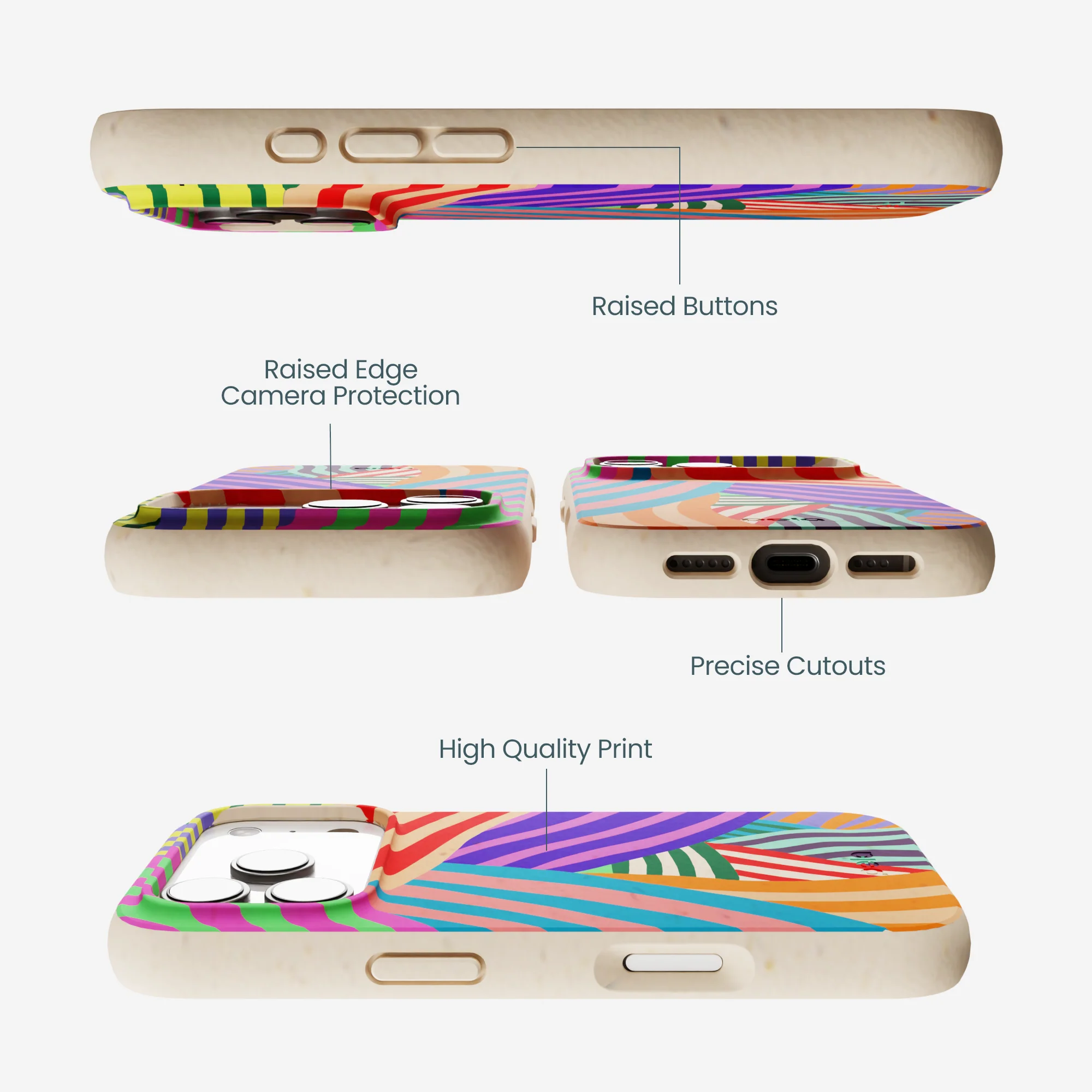 Seashell Clownish Stripes iPhone 17 Pro Case - Image 3
