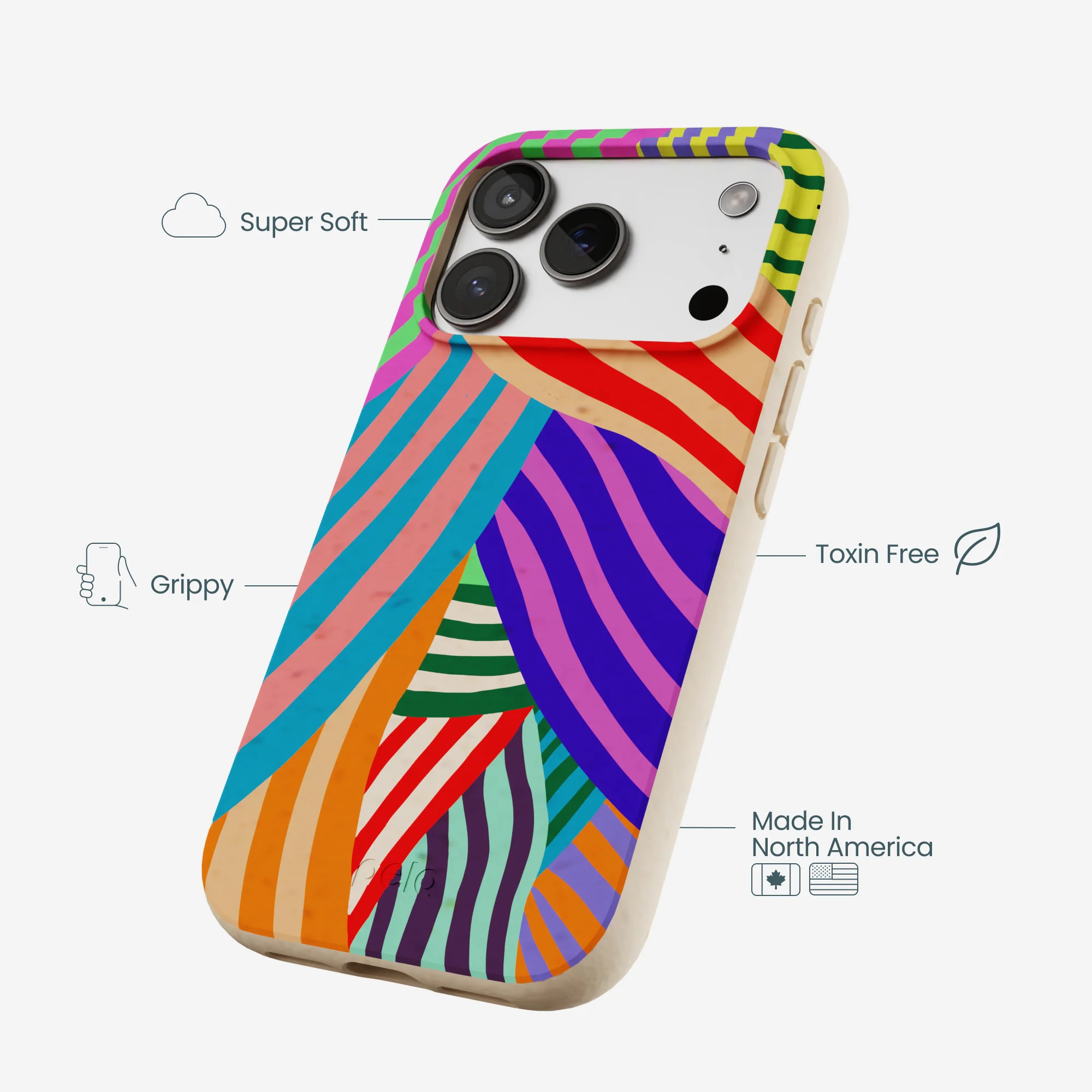 Seashell Clownish Stripes iPhone 17 Pro Case - Image 4