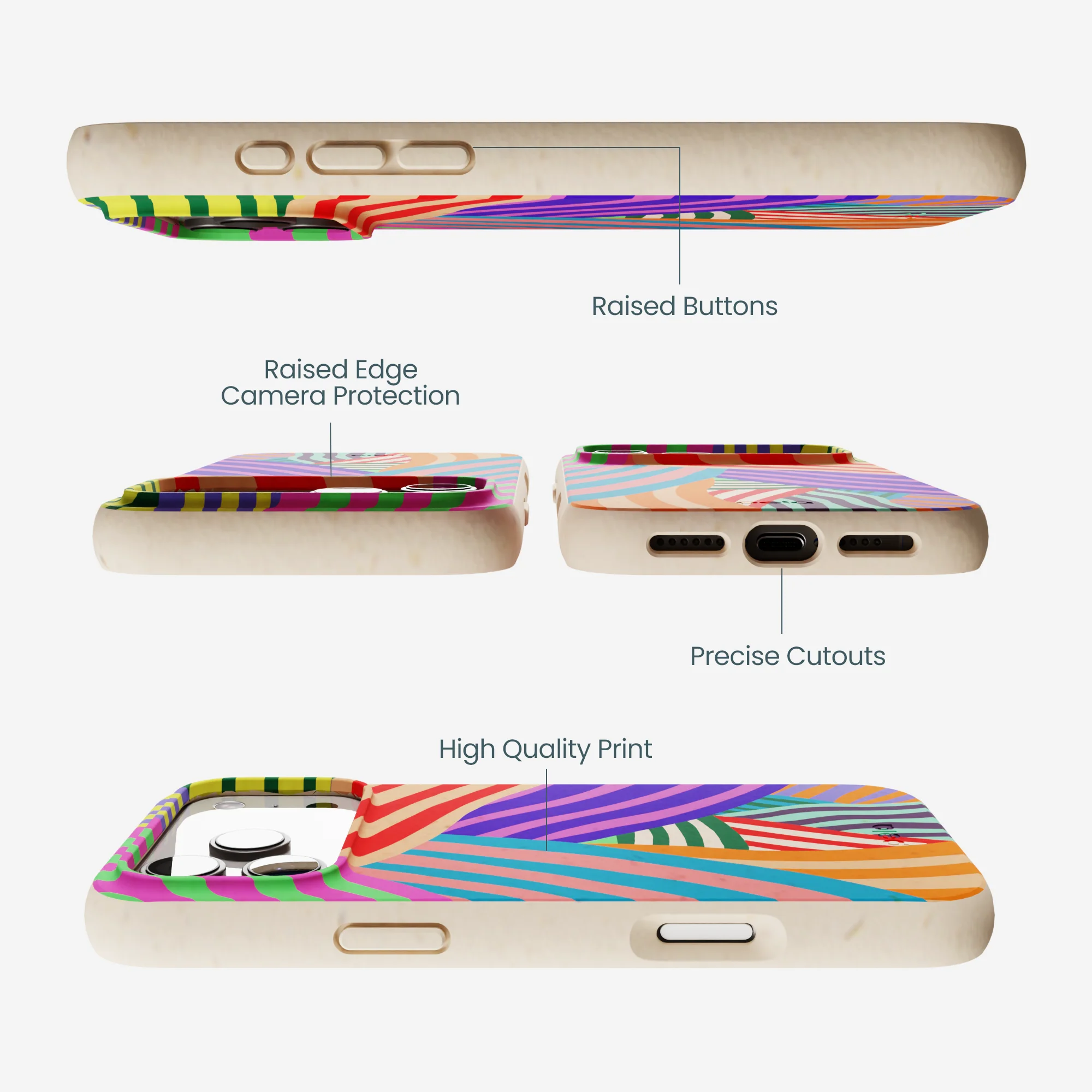 Seashell Clownish Stripes iPhone 17 Pro Max Case - Image 3