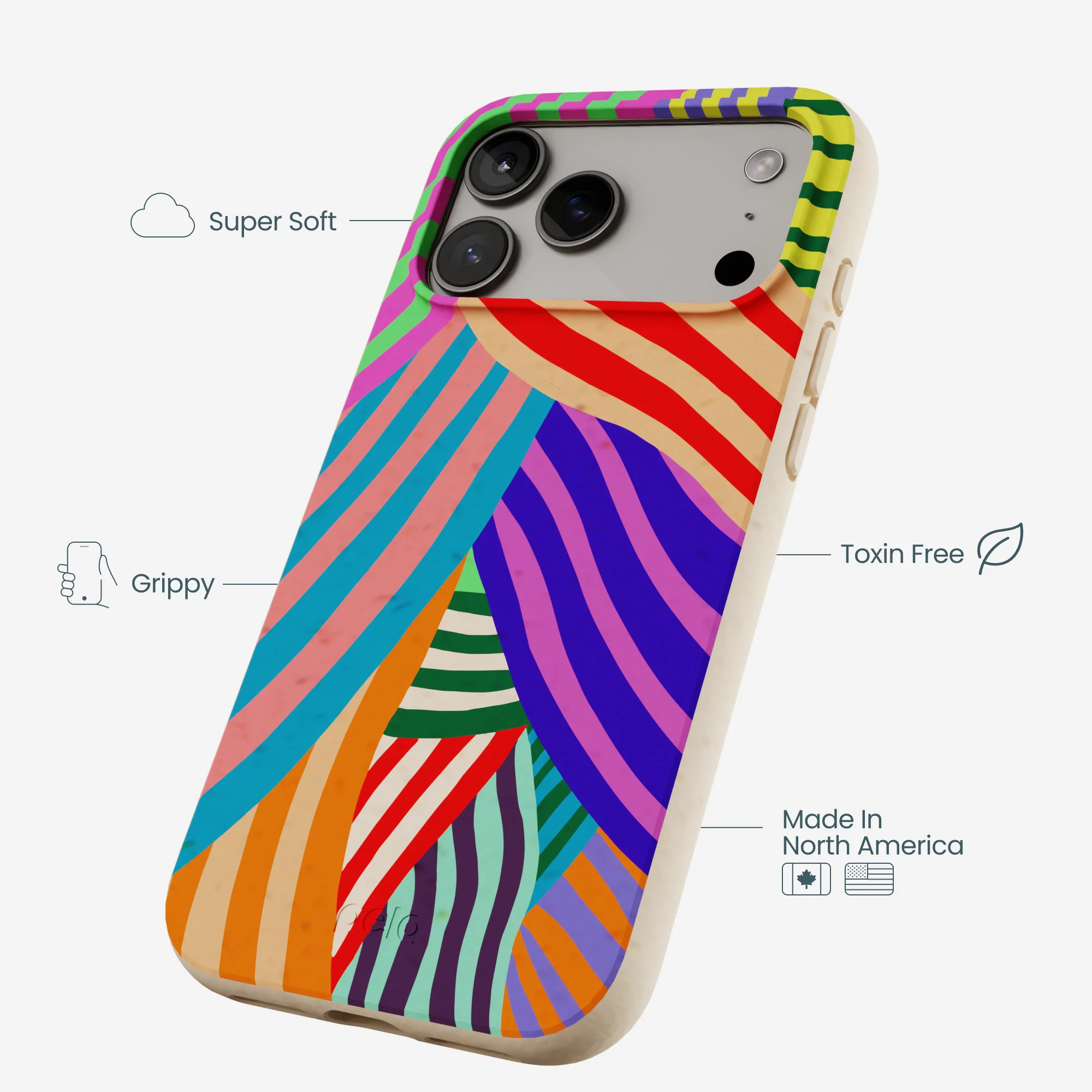 Seashell Clownish Stripes iPhone 17 Pro Max Case - Image 4