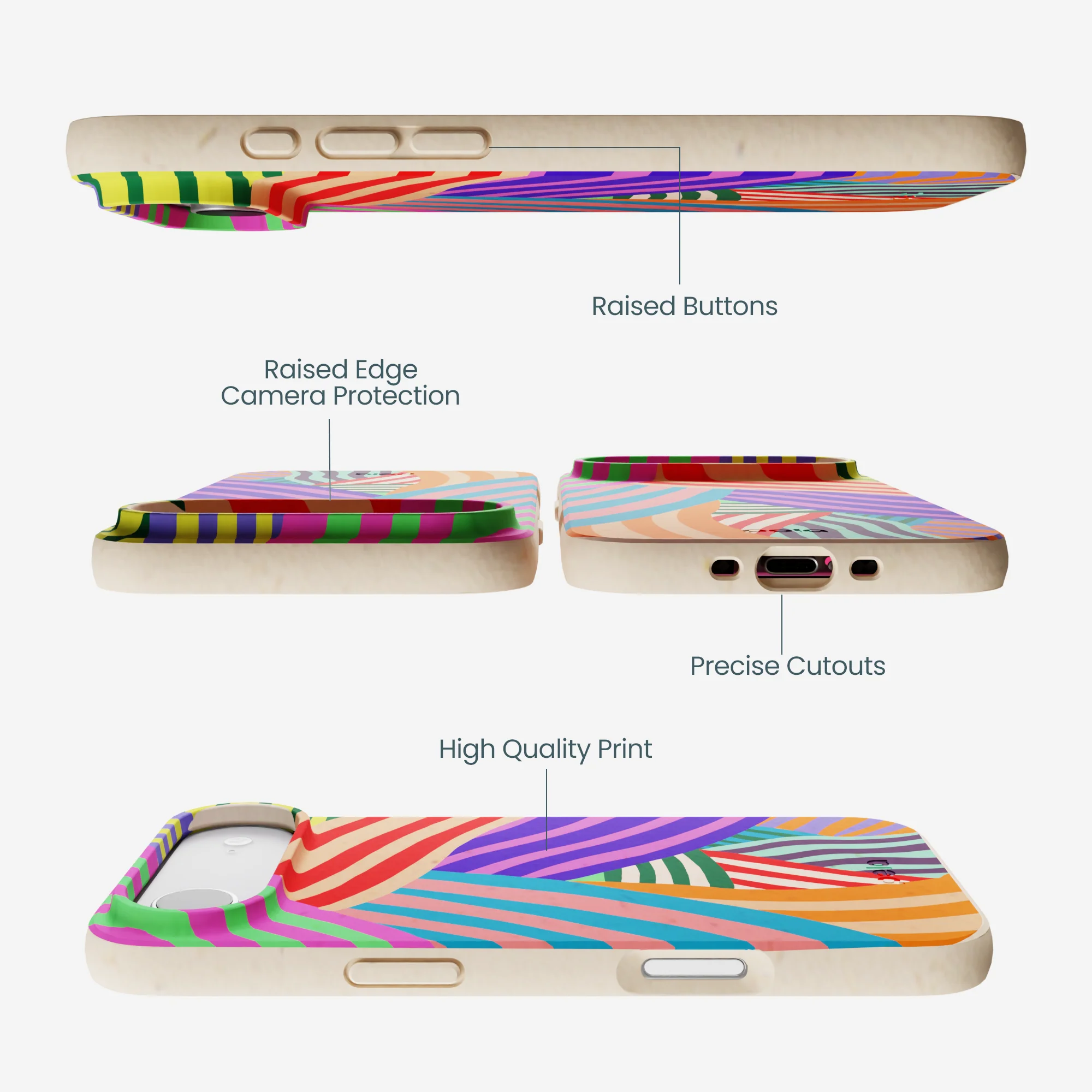 Seashell Clownish Stripes iPhone Air Case - Image 3