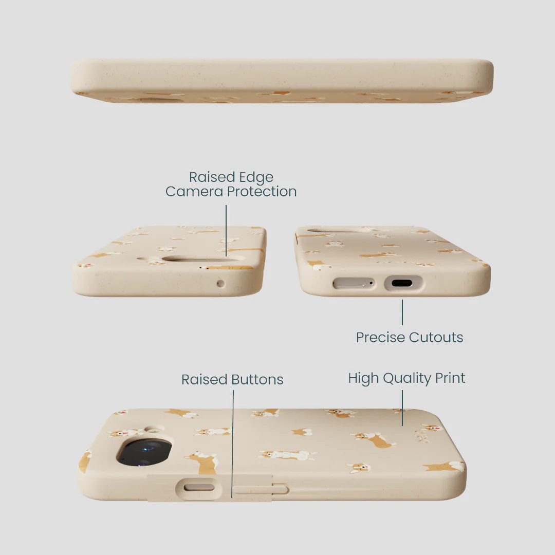 Seashell Corgi Cuties Google Pixel 9a Case - Image 2